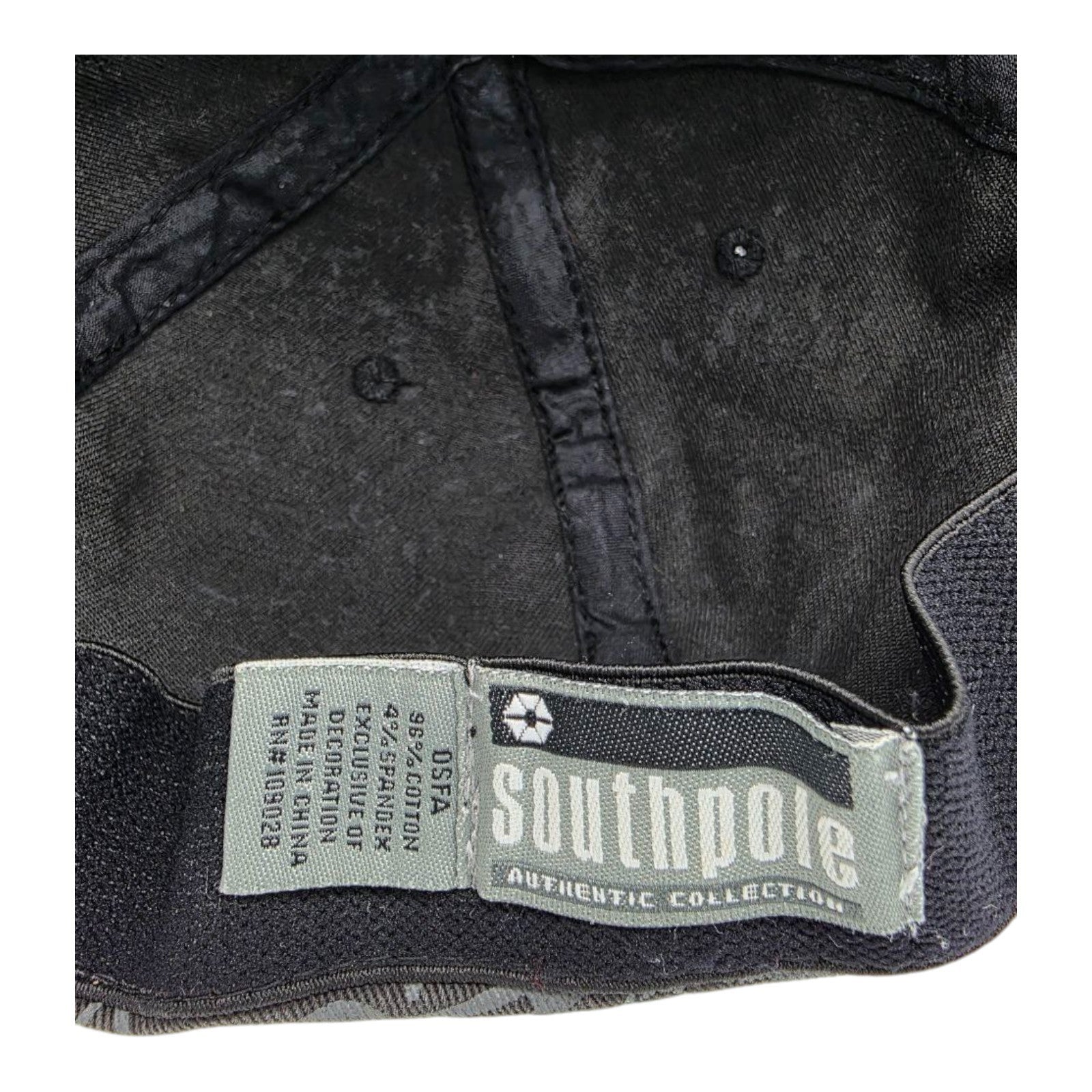 Southpole Authentic Collection Black Gray Graffiti Cap One Size