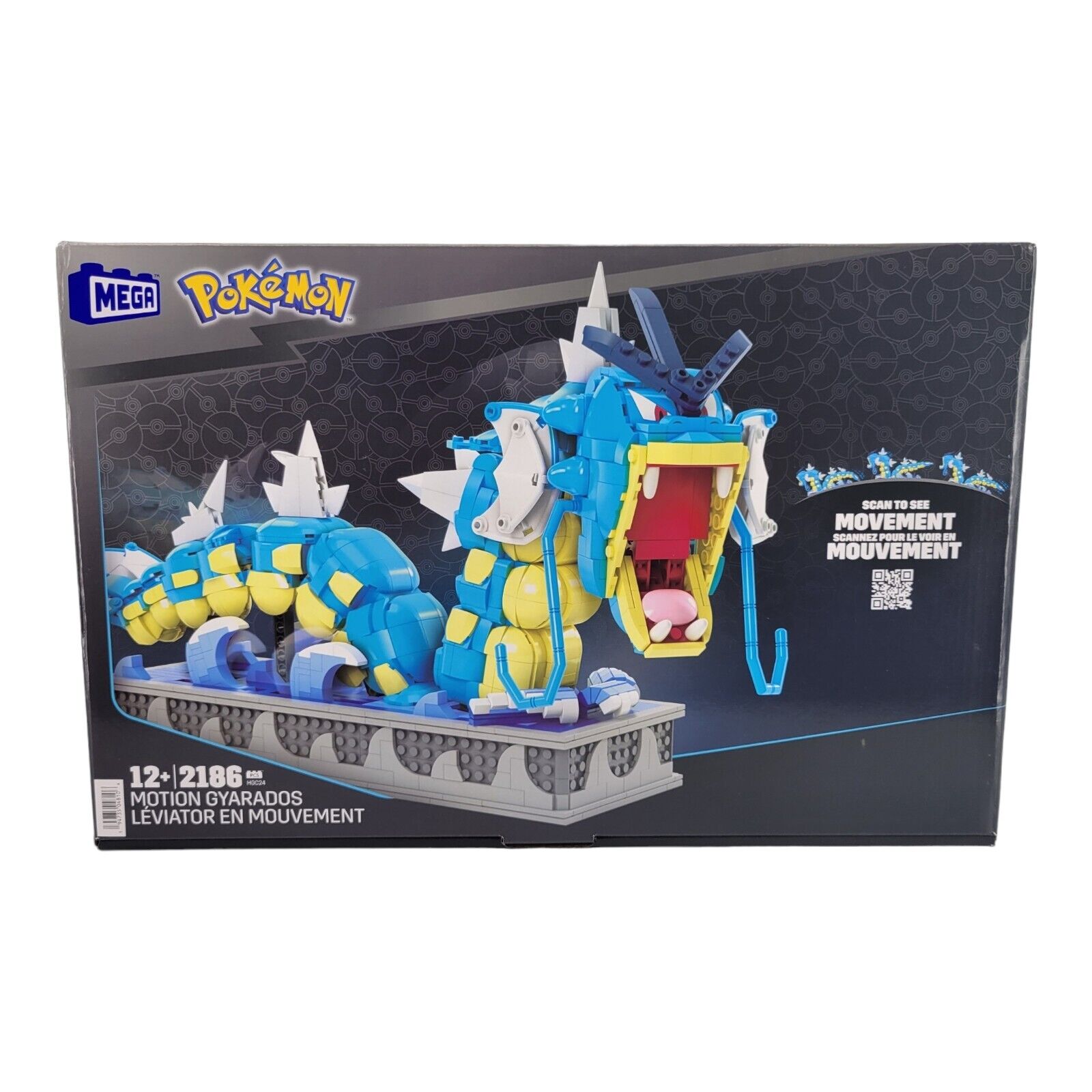 Mega Nintendo Pokemon Motion Gyarados Building Toy 2186 Pieces Moving Mouth Tail