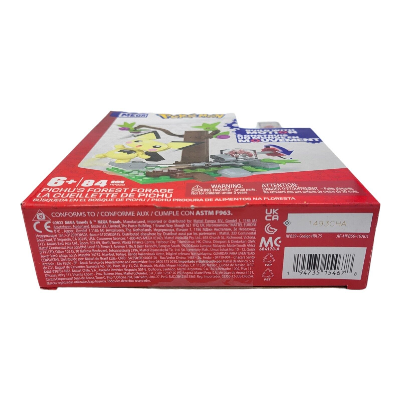 Mega Pokemon Pichus Forest Forage Motion Building Toy 84 Piece Blocks HPB59