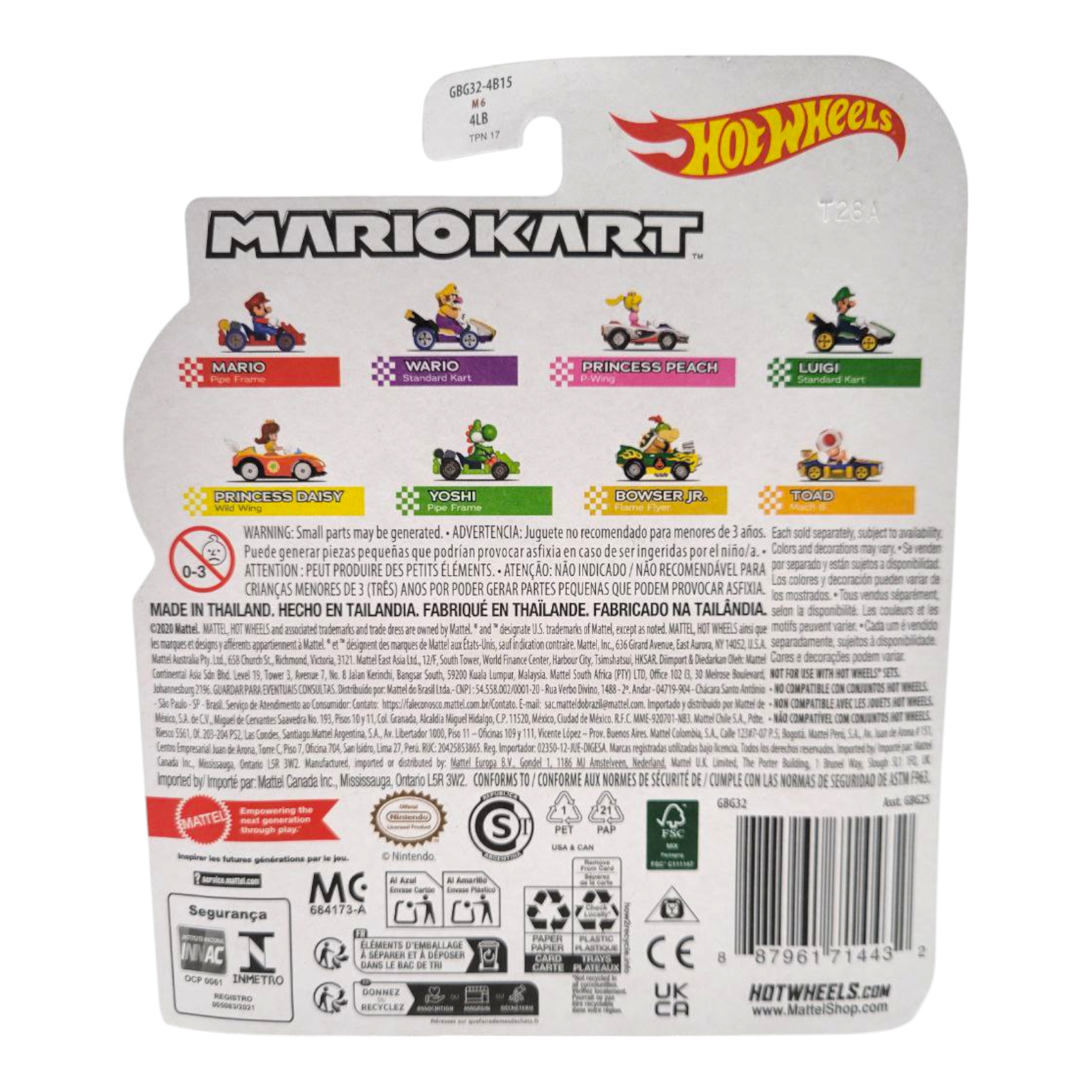 Hot Wheels Mario Kart Wario 1:64 Scale Die-Cast Vehicle Collectible Toy