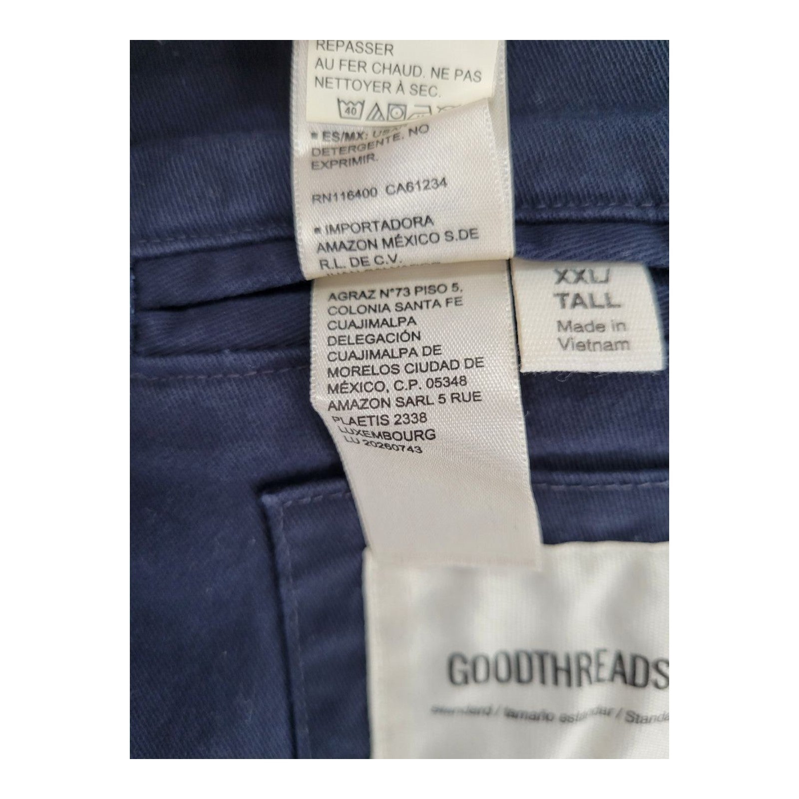 Goodthreads Men's Navy 2-Button Blazer Jacket Casual Cotton Size XXL Tall