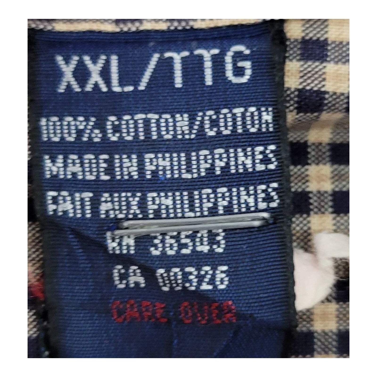 GANT USA Mens Shirt Beige Navy Tartan Plaid Cotton Button Down XXL