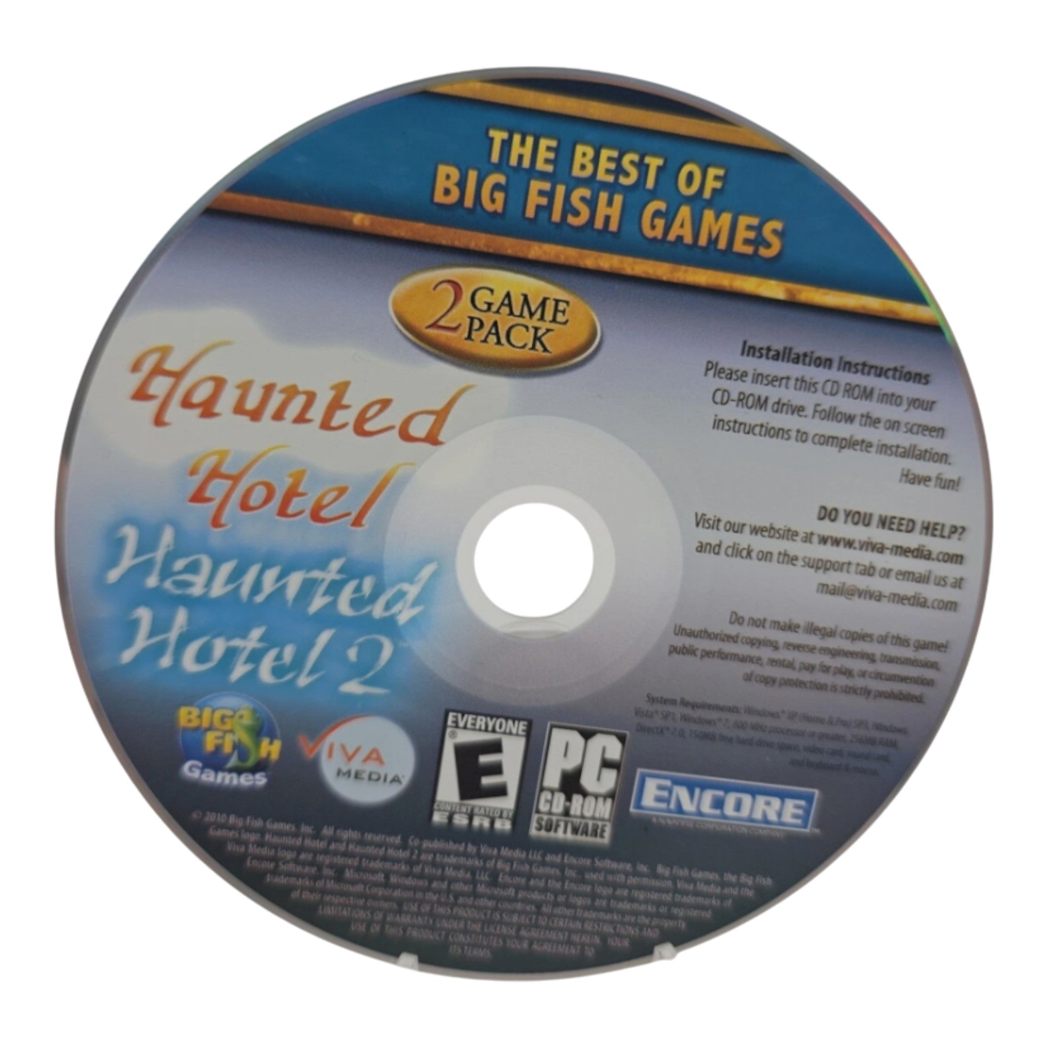 Haunted Hotel & Haunted Hotel 2 PC CD-ROM 2 Game Pack Big Fish Viva Media Encore