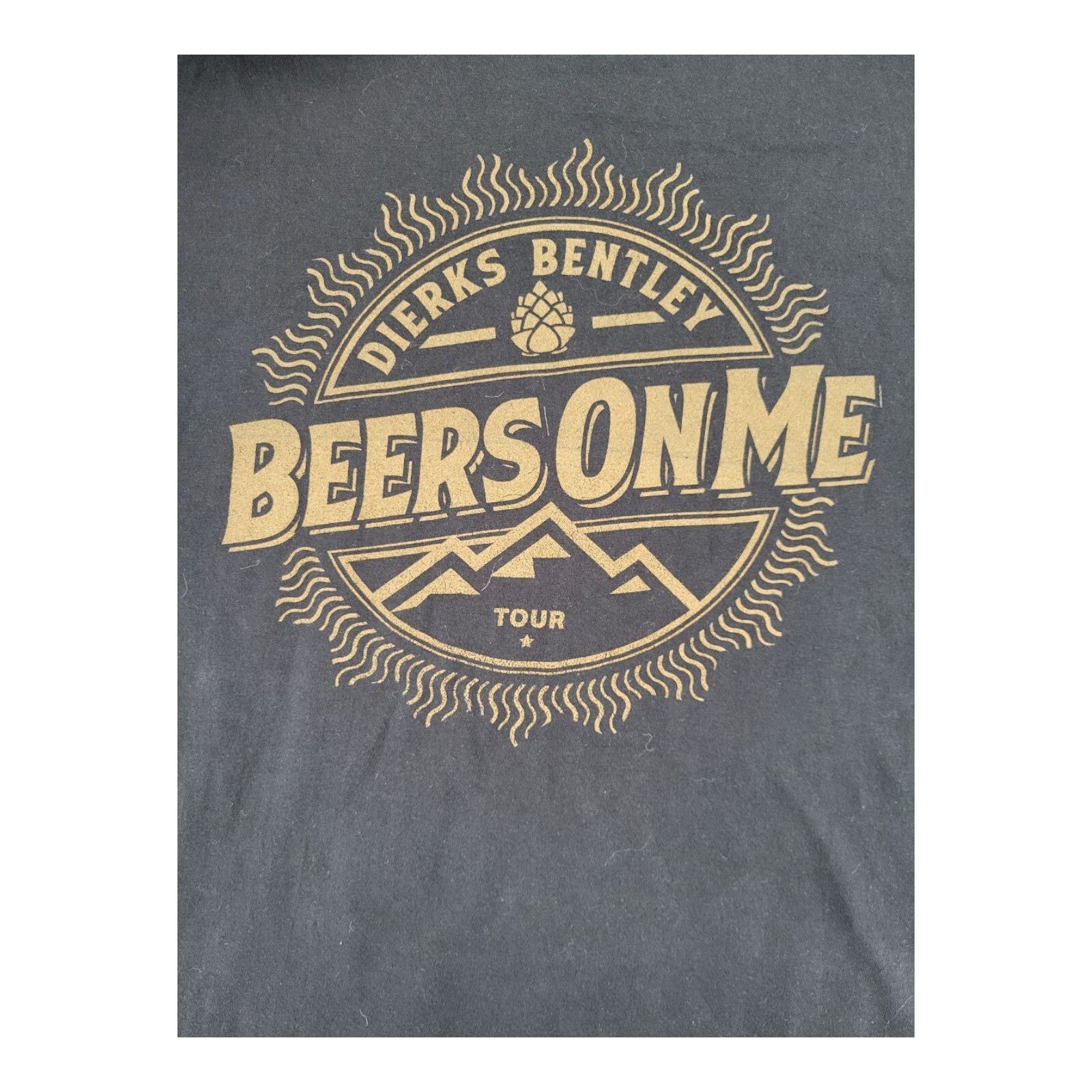 Gildan Softstyle Dierks Bentley Beers On Me Tour T-Shirt Black Graphic Tee XL