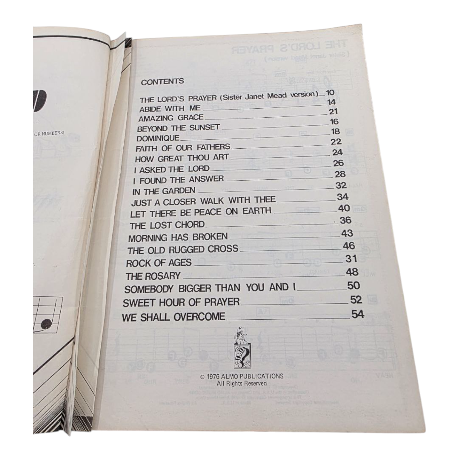 The Lords Prayer and Other Inspirational Favorites Sheet Music 1976