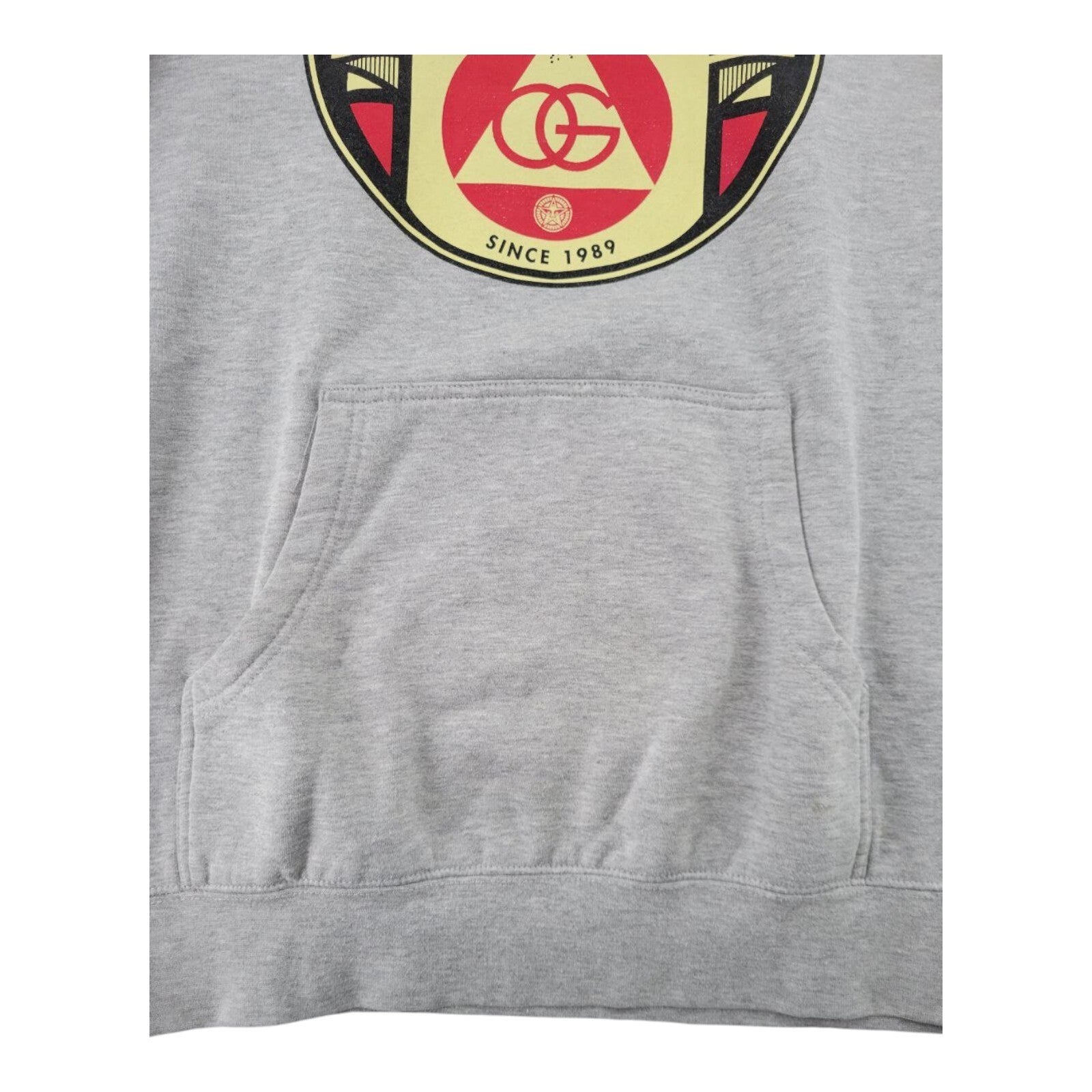 Obey OG Dissent Til the End Graphic Hoodie Gray Pullover Sweatshirt Size 44x26