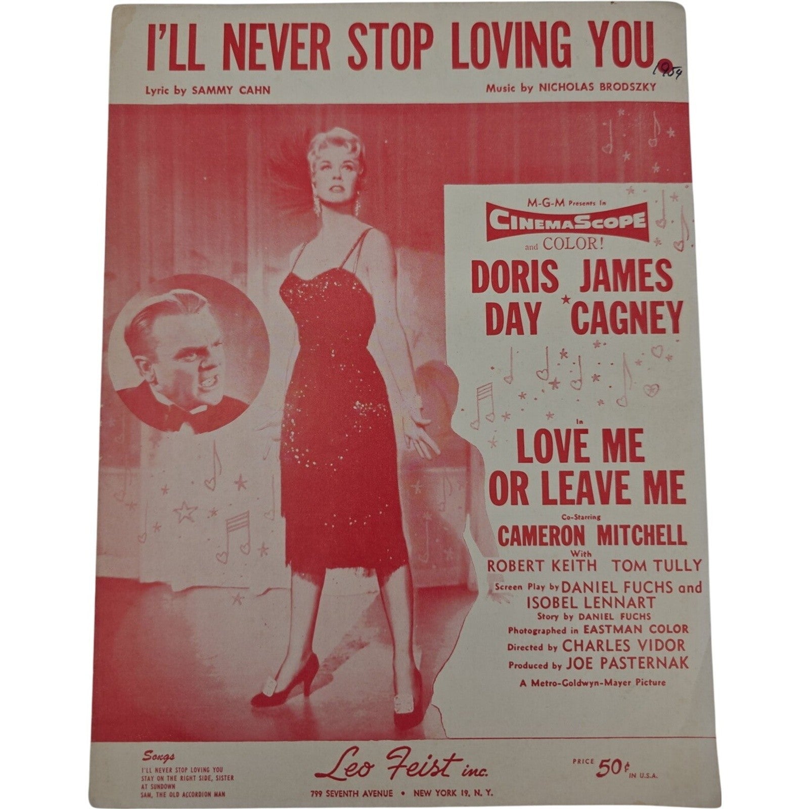 I’ll Never Stop Loving You Sheet Music by Cahn & Brodszky fr Love Me or Leave Me