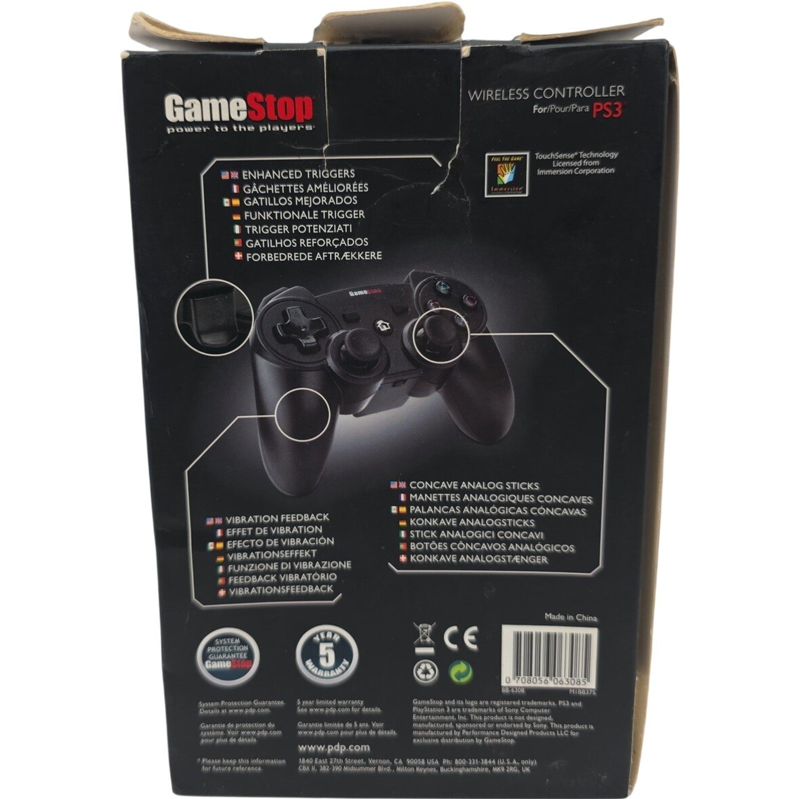 GameStop Wireless Controller for Sony PlayStation 3 PS3 with USB Receiver Black