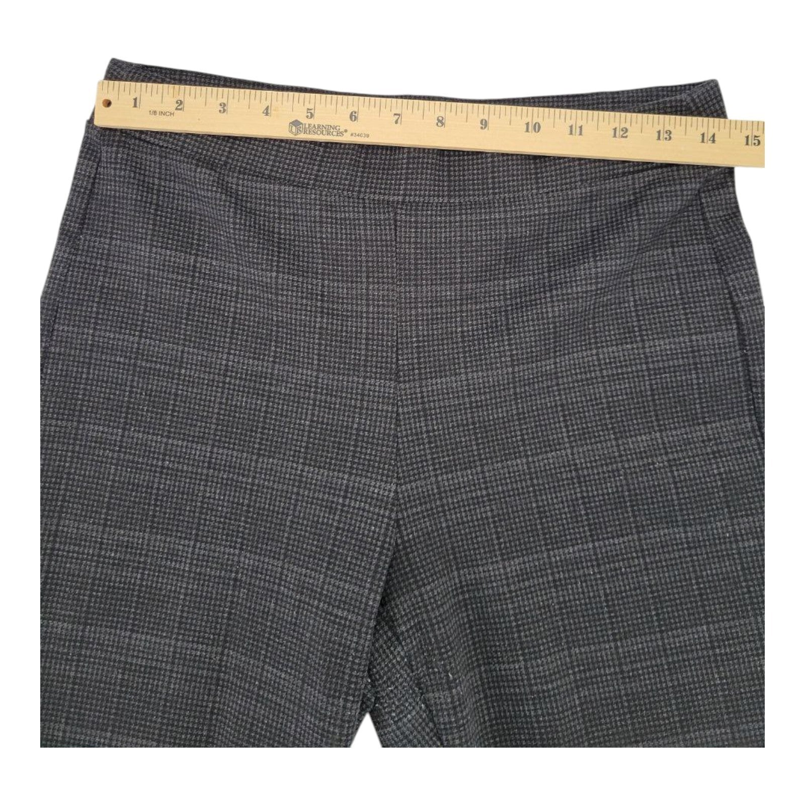 Harvé Benard Womens Gray Plaid Tapered Leg Pull On Pants Size S