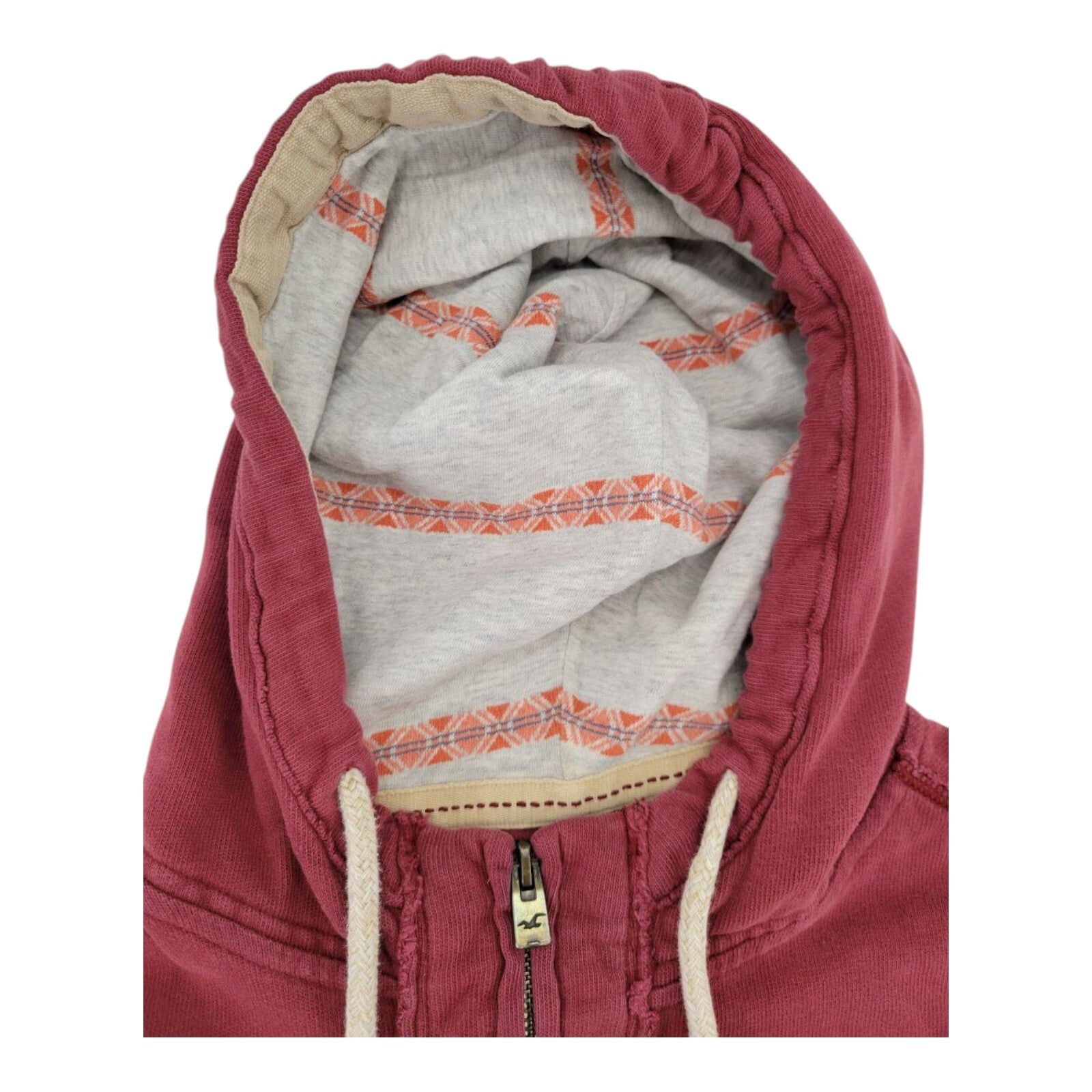 Hollister So Calif 1922 Hoodie Pullover Red Kangaroo Pocket Lined Hood Large