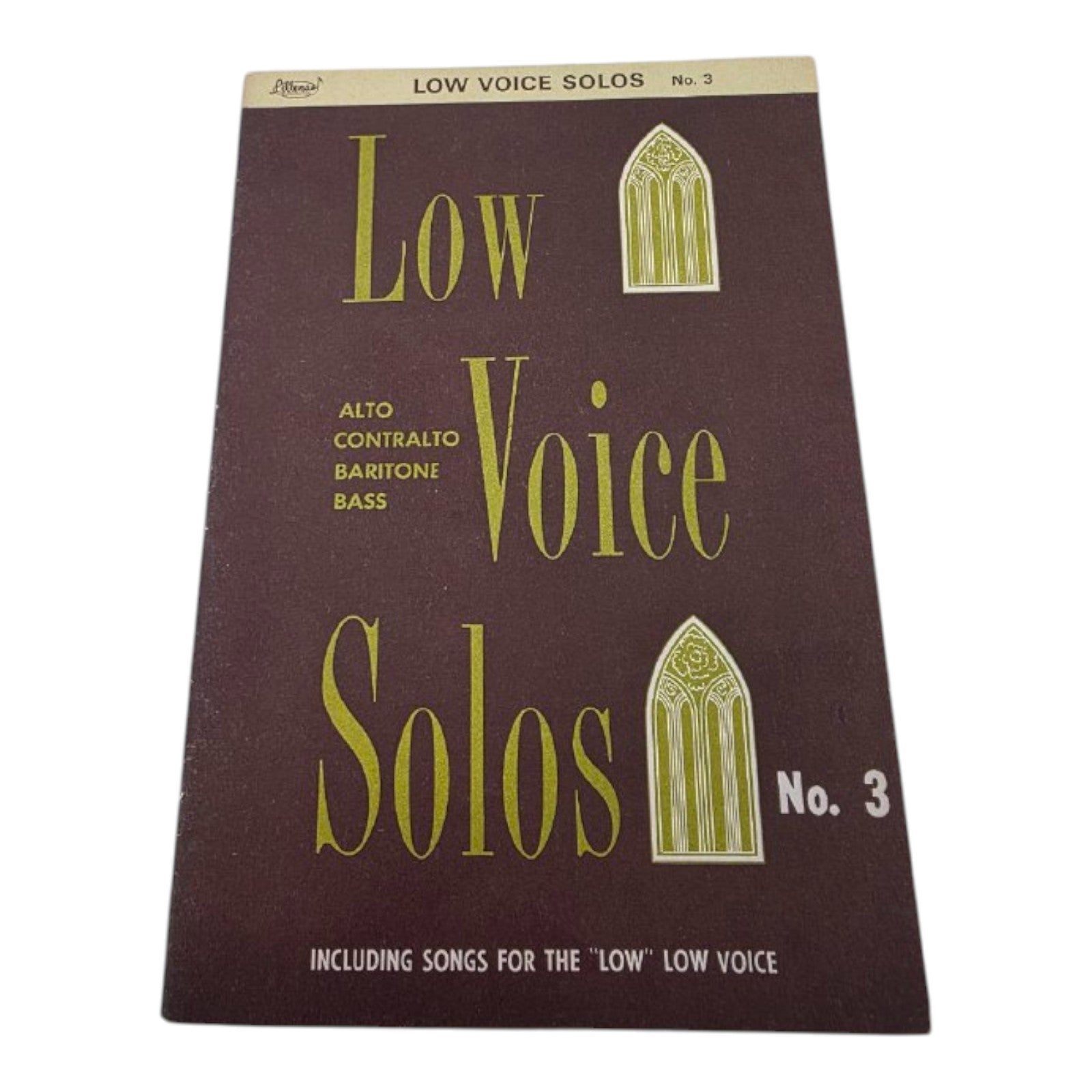 Low Voice Solos No. 3 Sacred Songs for Alto Contralto Baritone or Bass Singers
