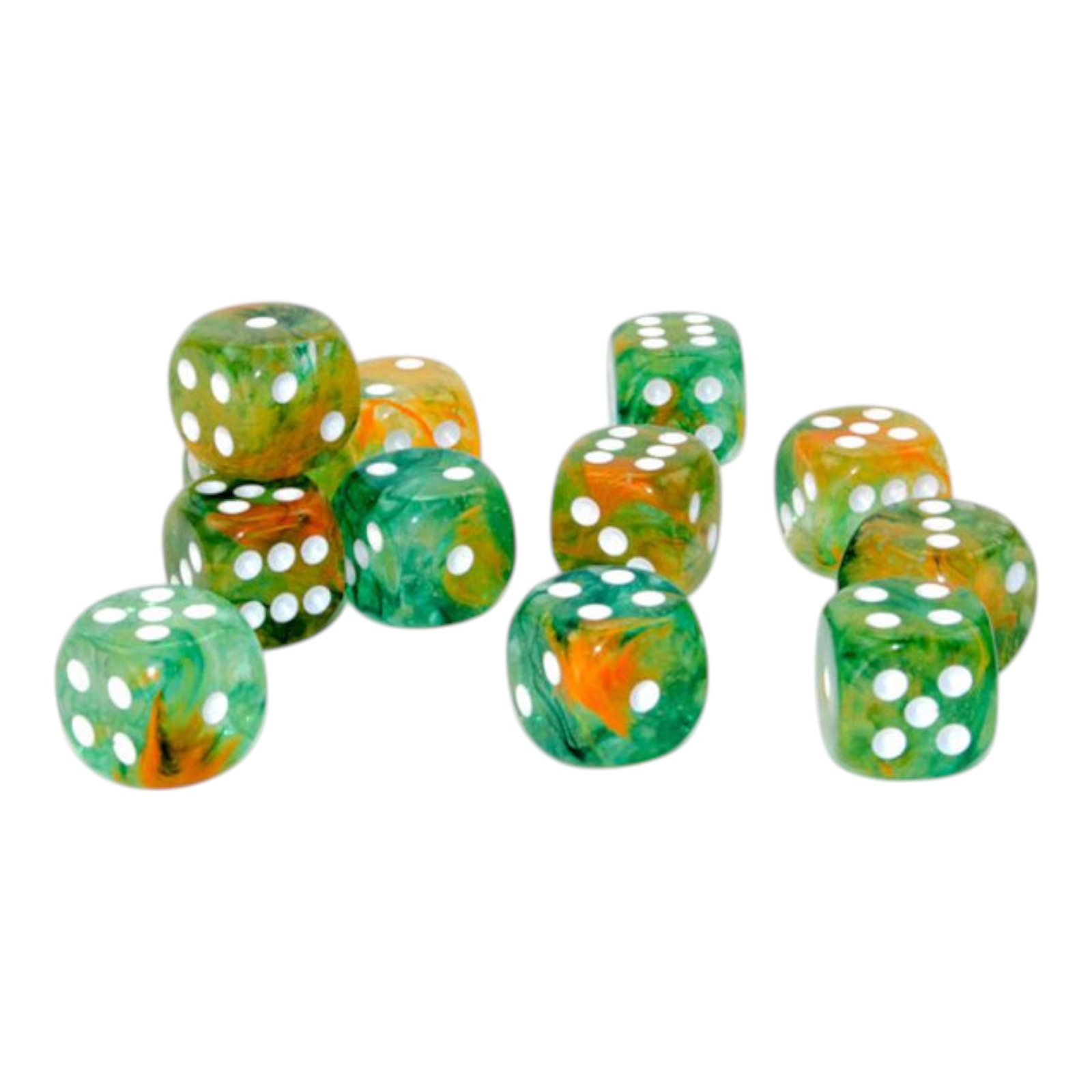 Chessex Nebula 16mm d6 Spring/White Luminary Dice Block 12 Dice CHX 27755