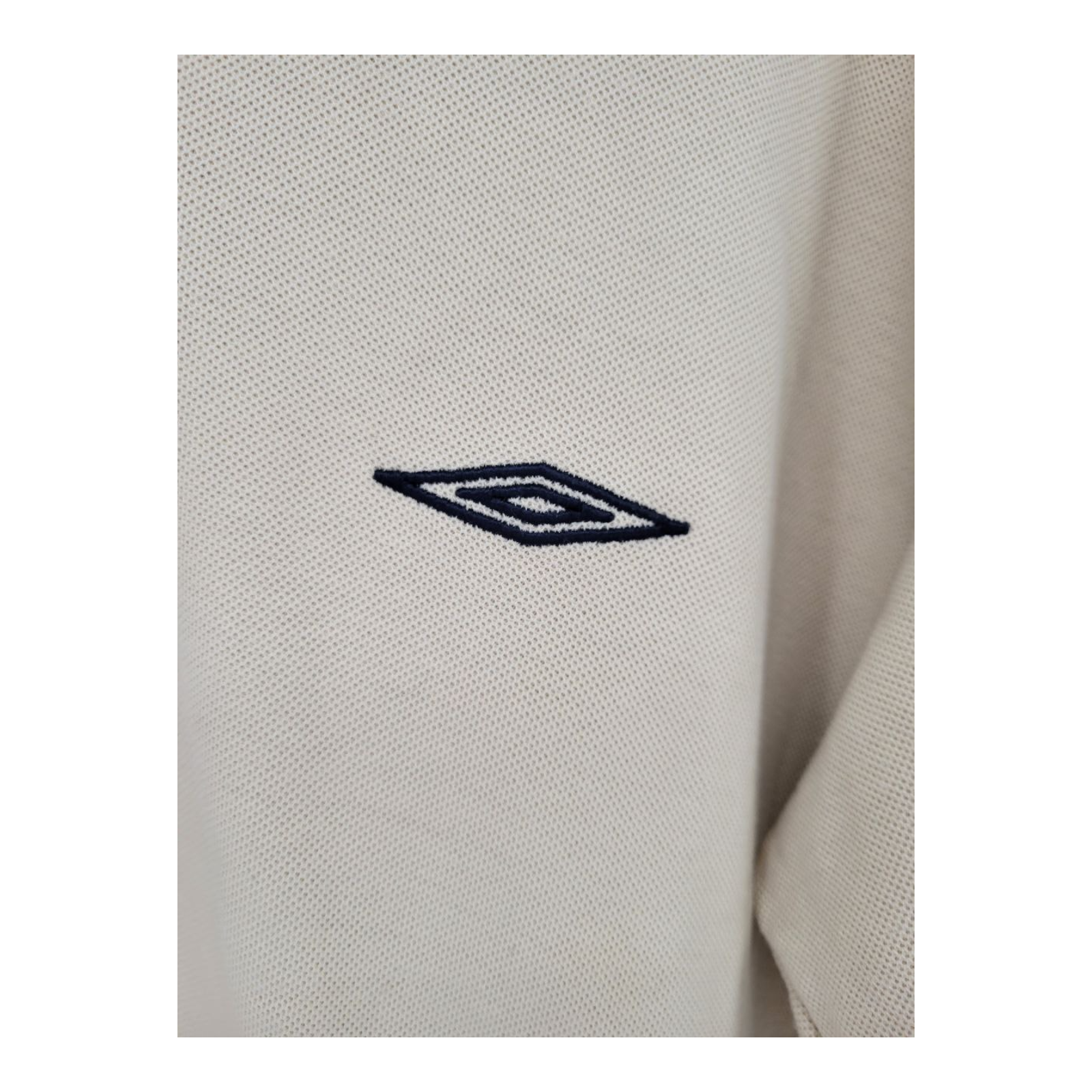Umbro Beige Polo Shirt Short Sleeve Embroidered Logo Mens Size L
