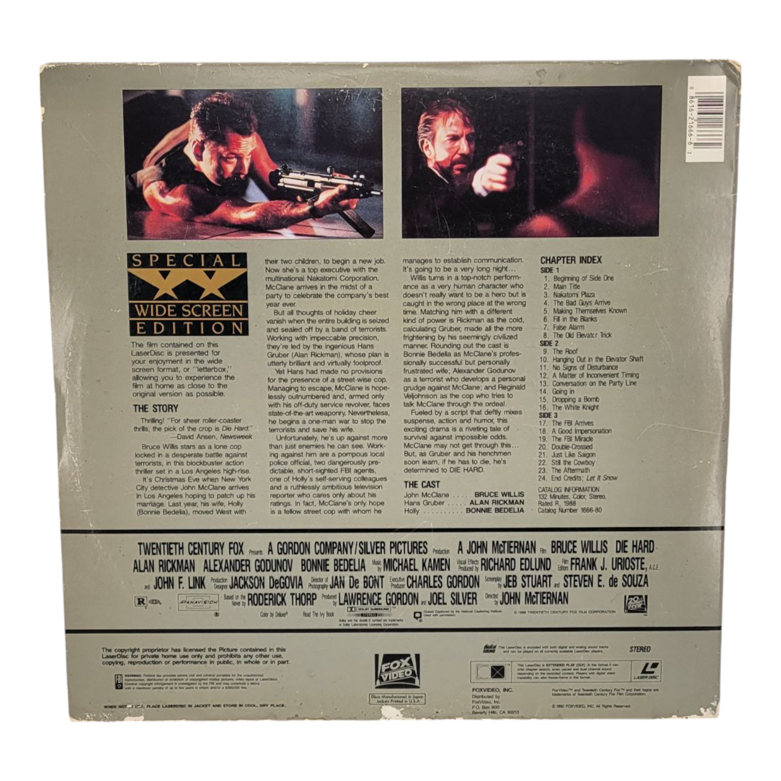 Die Hard Fox Video Bruce Willis LaserDisc Special Widescreen Edition