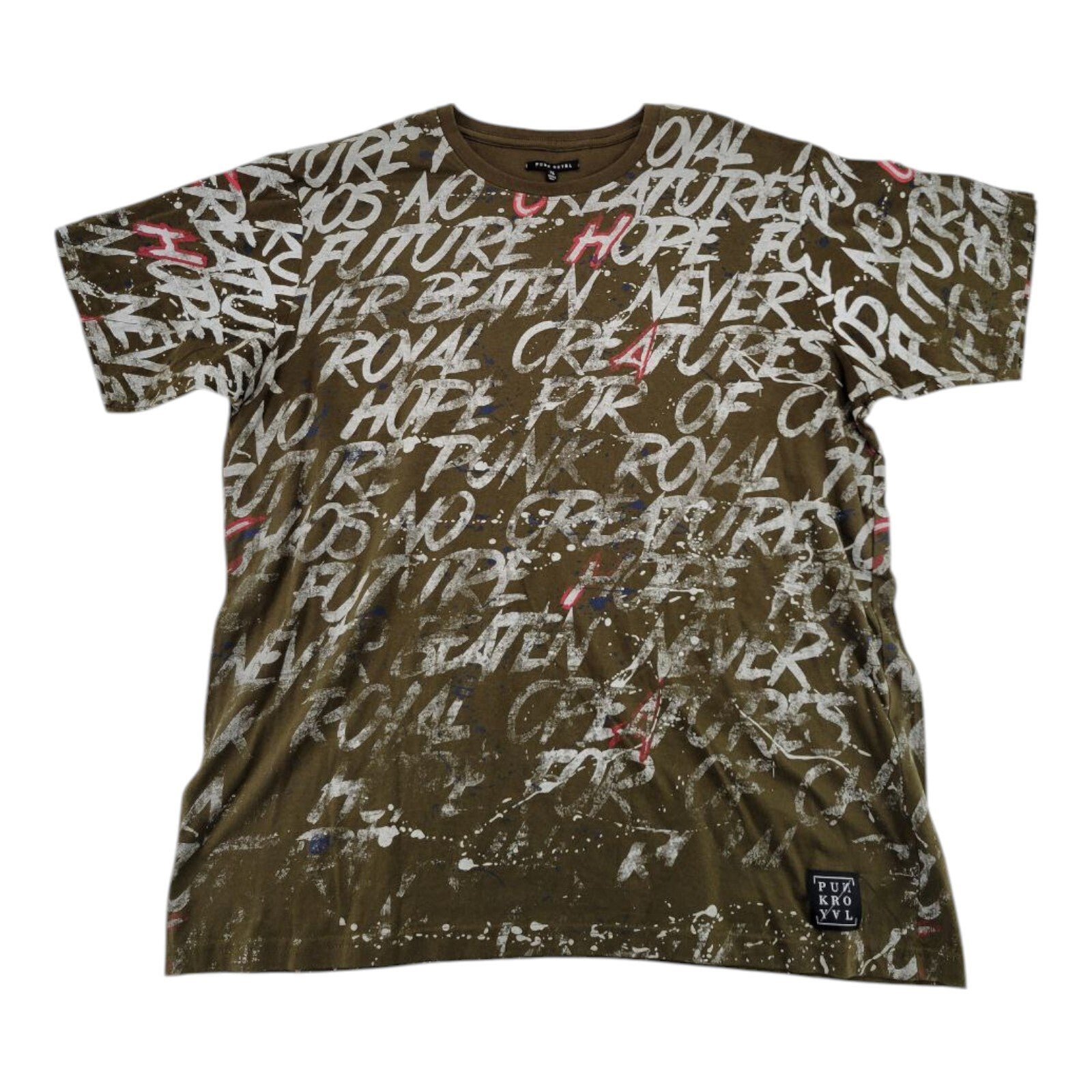 Punk Royal Olive Graphic Streetwear T-Shirt All Over Print XL