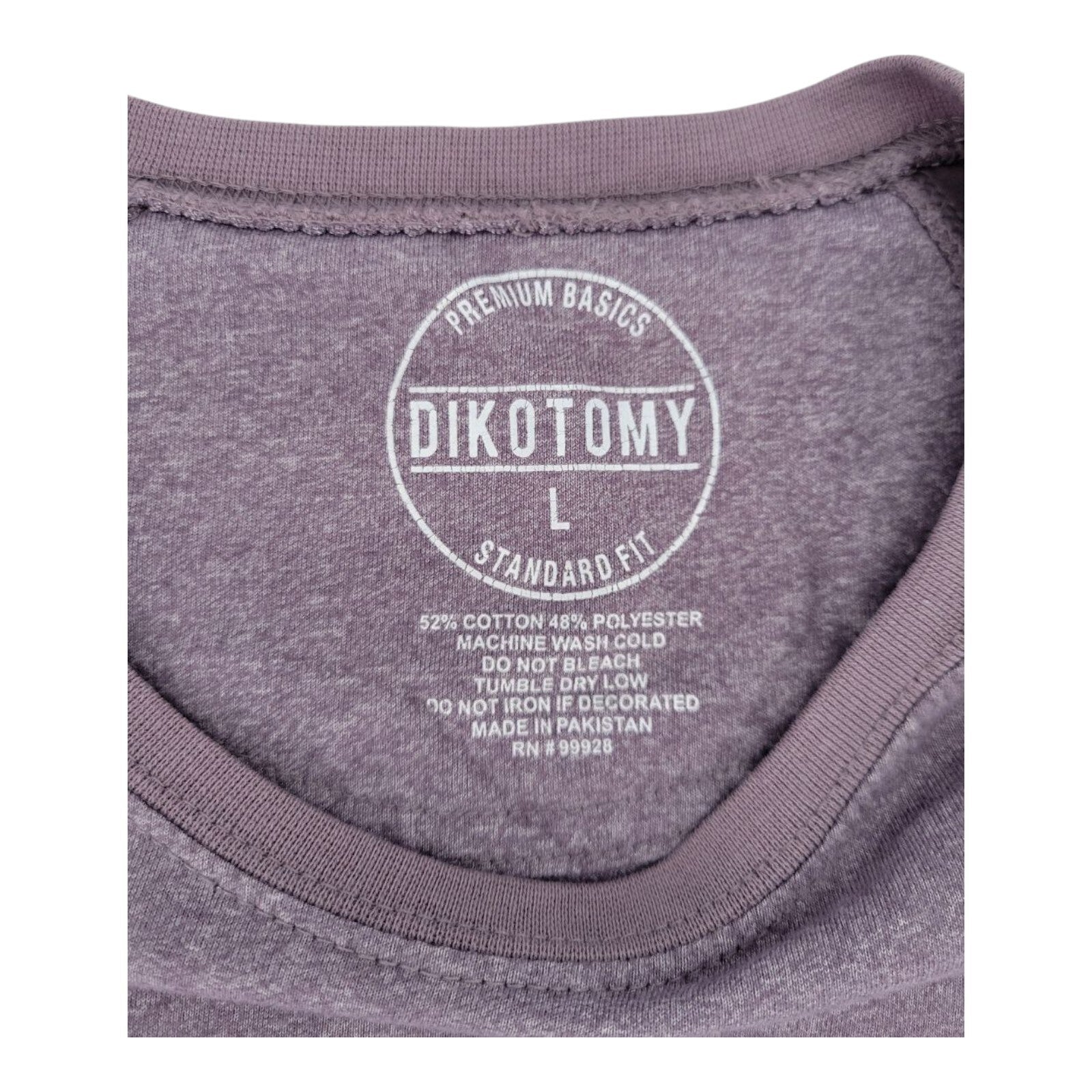 Dikotomy Premium Basics Mens Long Sleeve Pocket T-Shirt Purple Size L