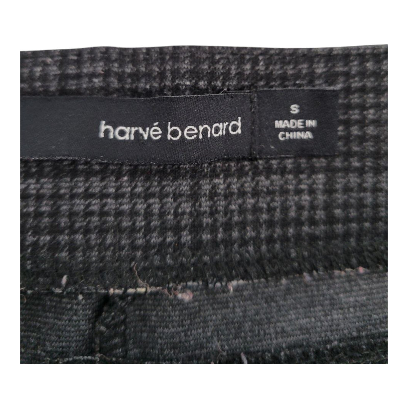 Harvé Benard Womens Gray Plaid Tapered Leg Pull On Pants Size S