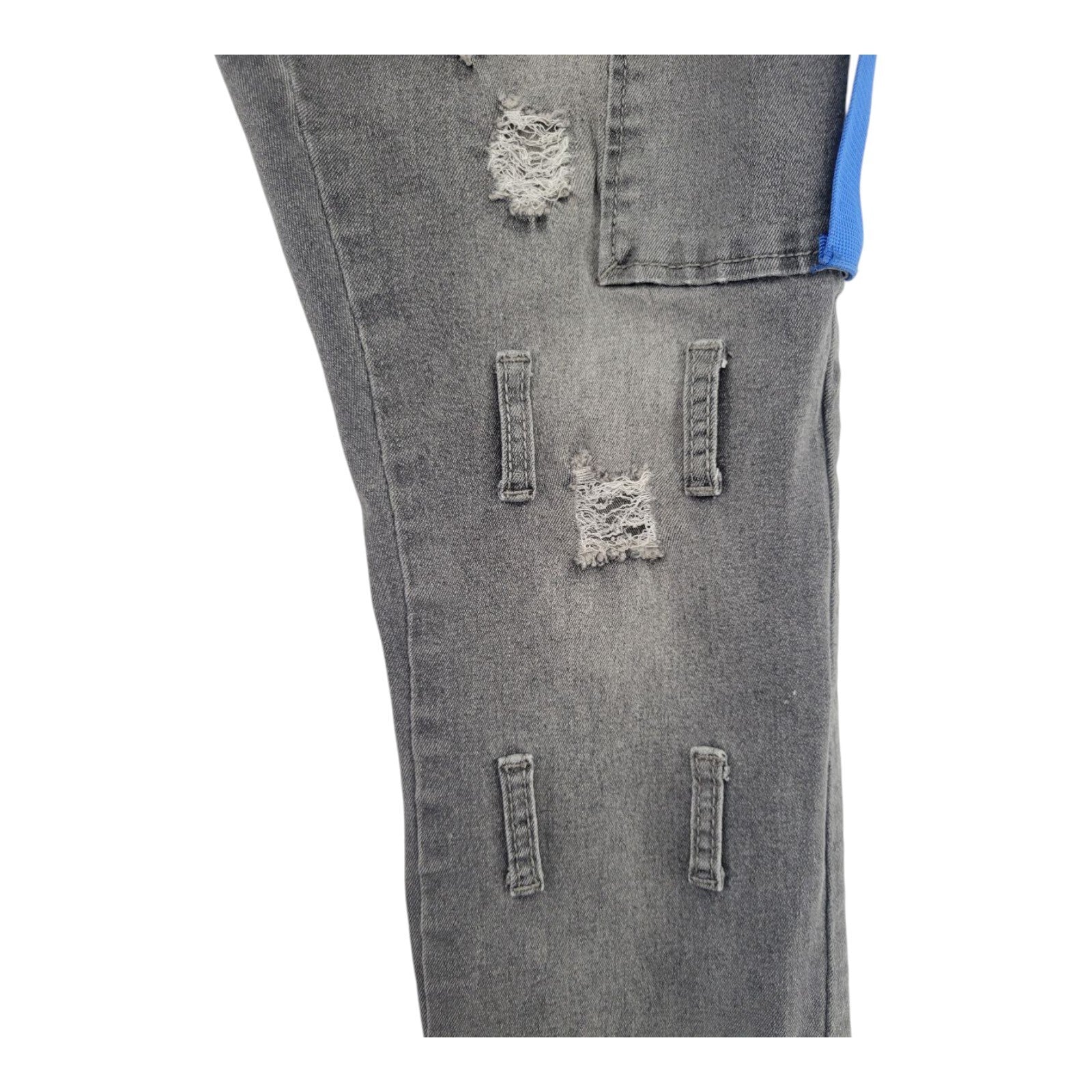 M Society Politically Incorrect Mens Gray Distressed Skinny Jeans 40x32