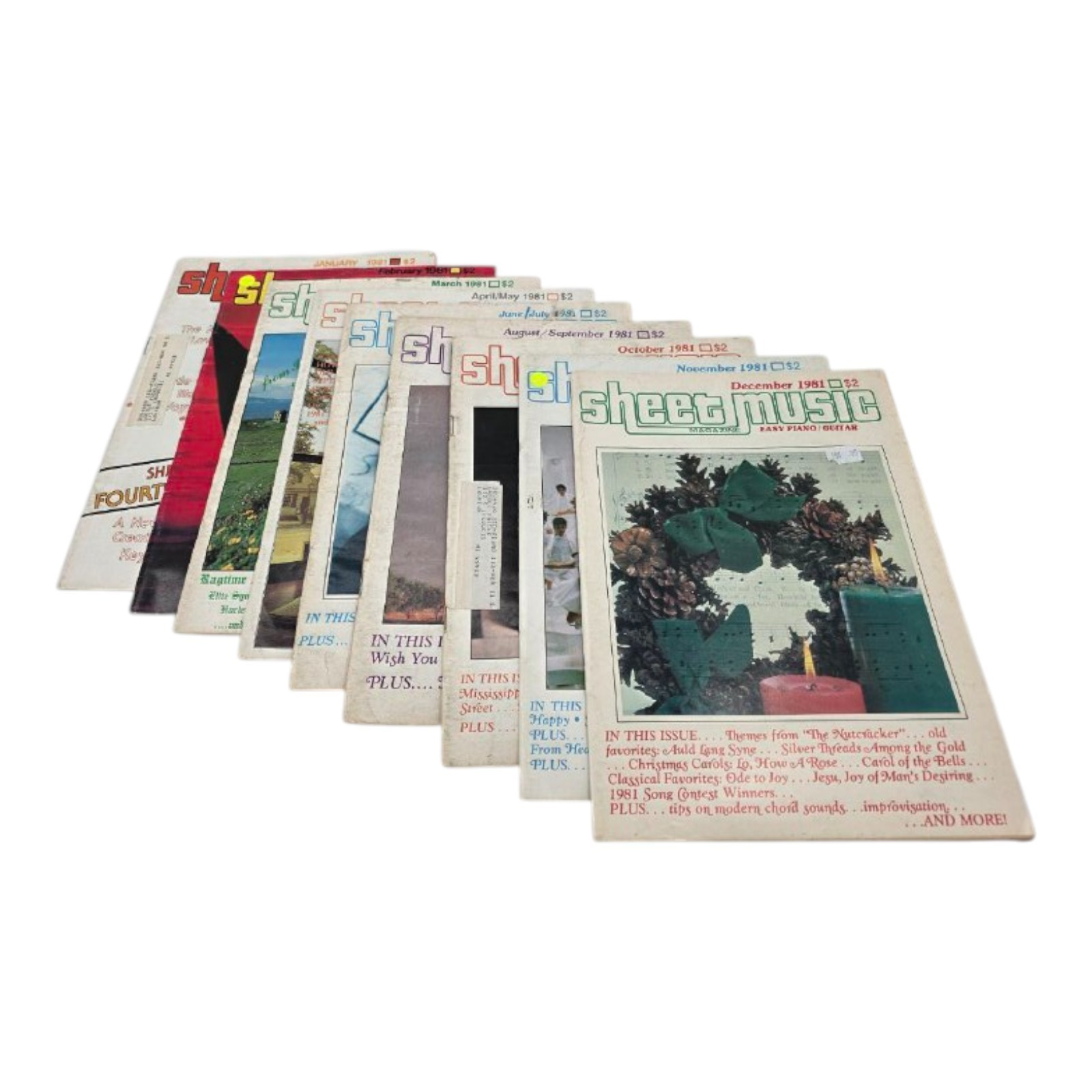 Lot of 9 Vintage 1981 Sheet Music Magazines Piano Guitar Organ Song & Lyrics