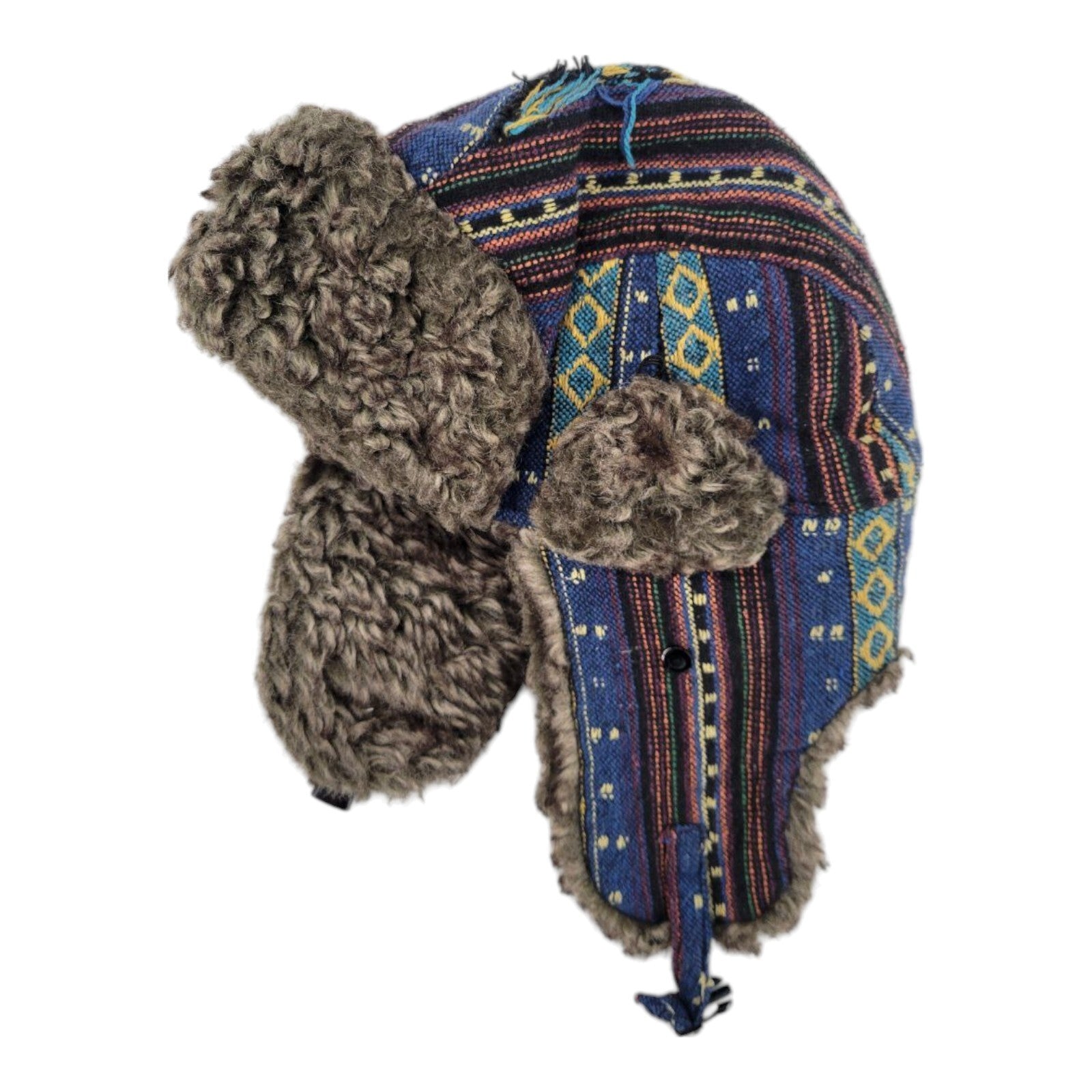 KB Ethos Multicolor Trapper Hat Faux Fur Lining Winter Ear Flap One Size