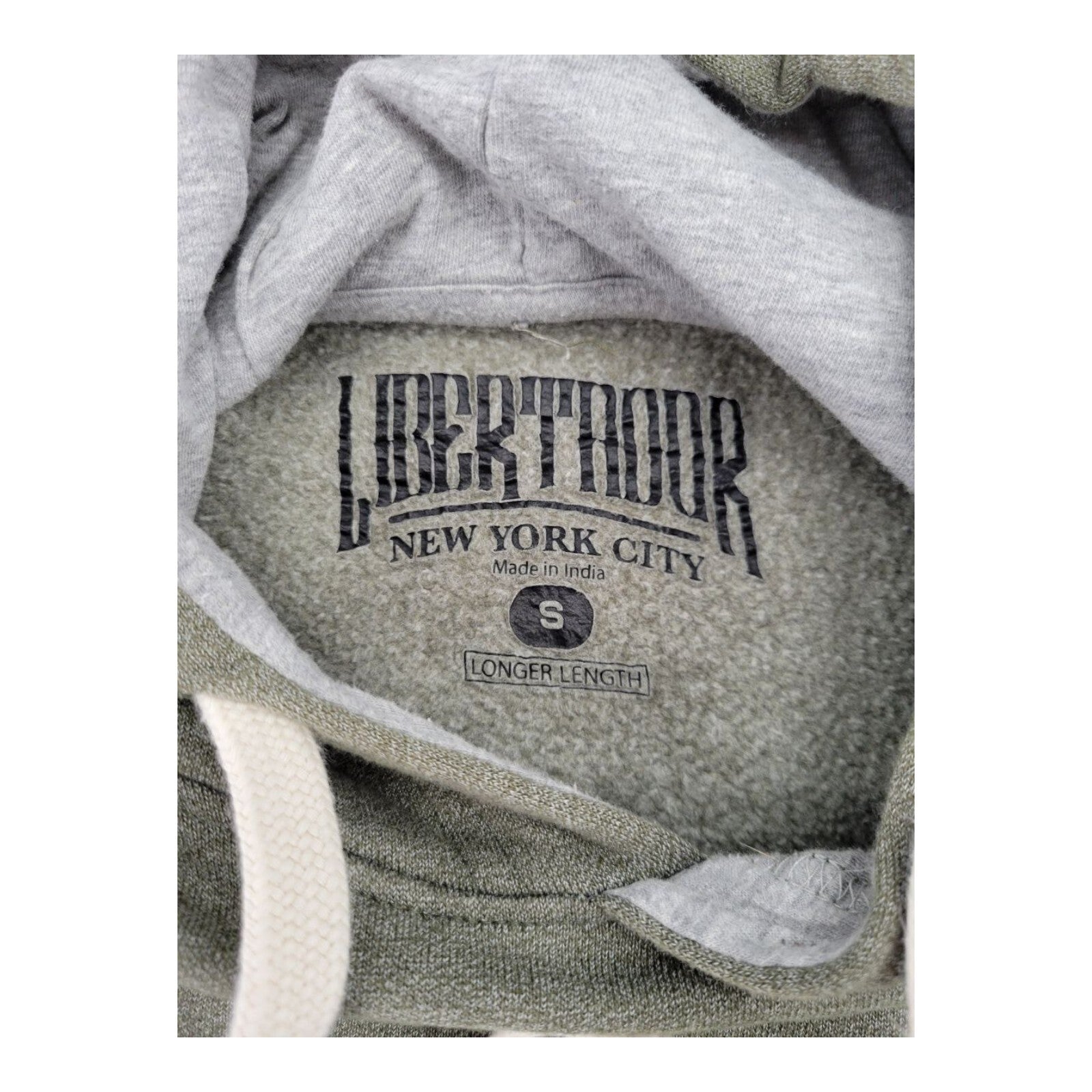 Libertador New York City Short Sleeve Hoodie Olive Green S Longer Length