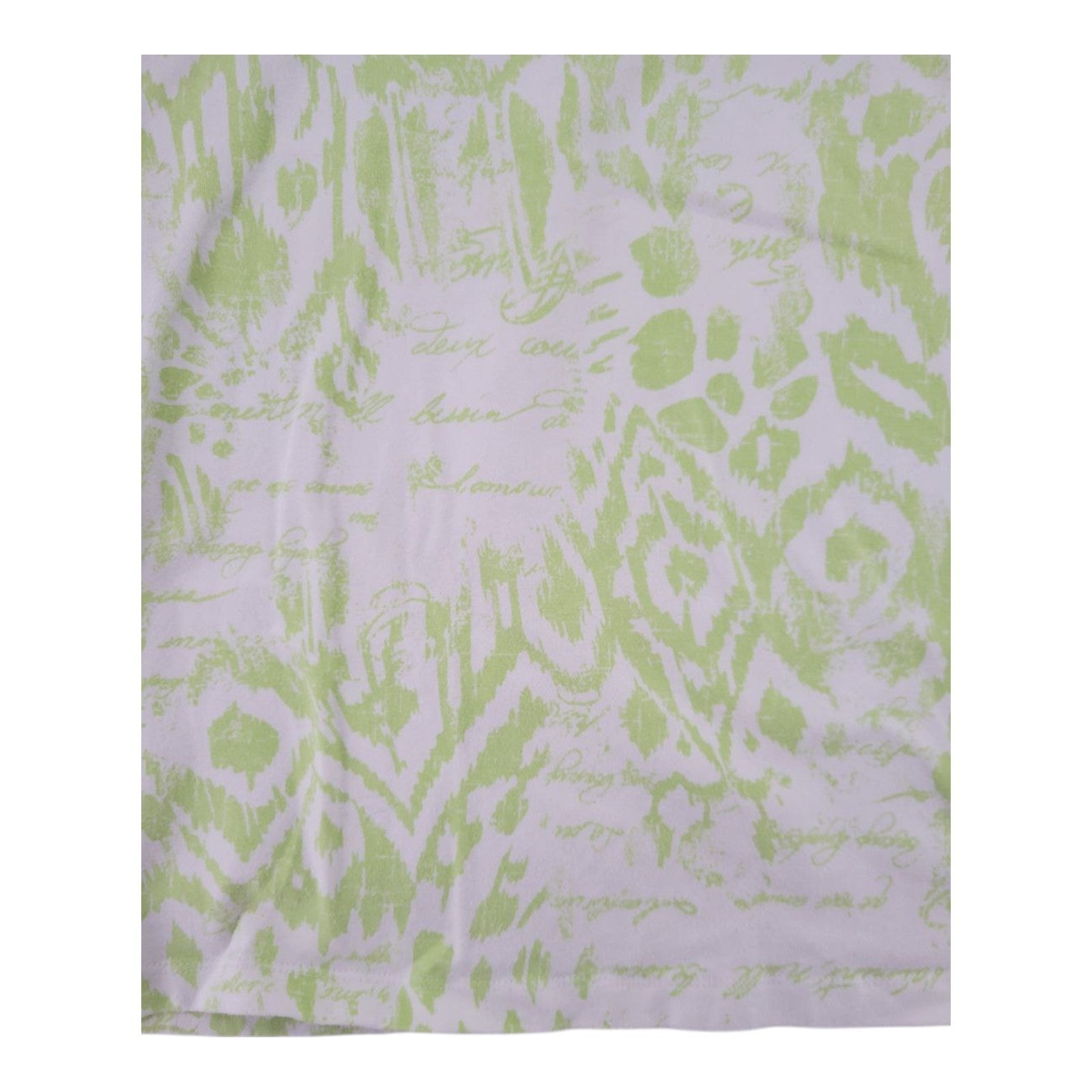 Ruby Rd Lime Green White Abstract Print 3/4 Sleeve Stretch Womens Top Small