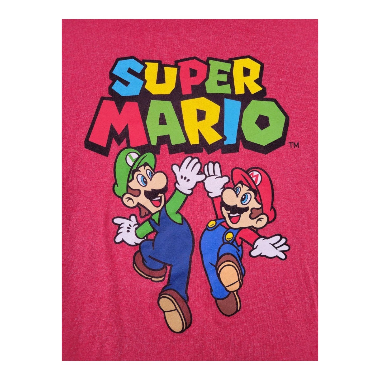 Super Mario Graphic T-Shirt Red Men's Size M Luigi Nintendo Gamer Tee