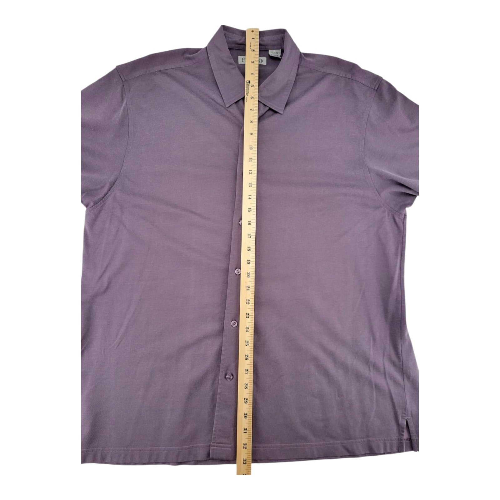 Feldini Mens Purple Button Down Short Sleeve Casual Shirt Size XL