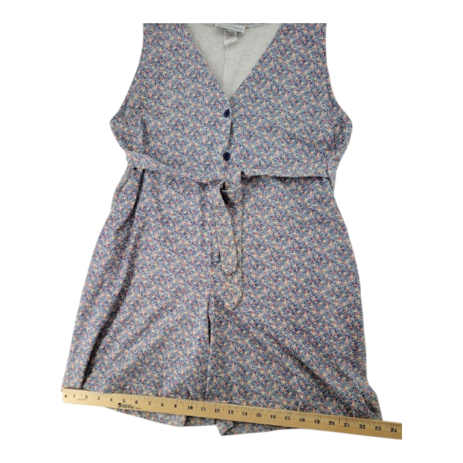 Steven Ross Naturally Sleeveless Floral Romper Button Front Size M