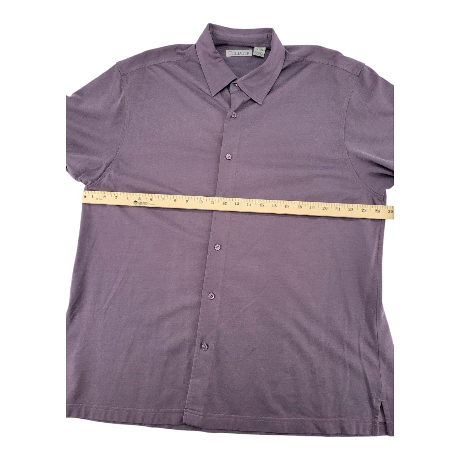 Feldini Mens Purple Button Down Short Sleeve Casual Shirt Size XL