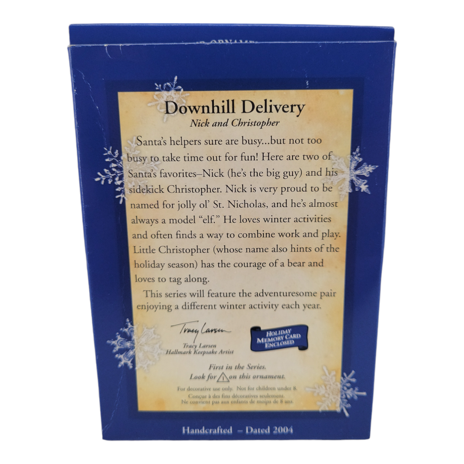2004 Hallmark Ornament Downhill Delivery Nick and Christopher 1st in Series Bear