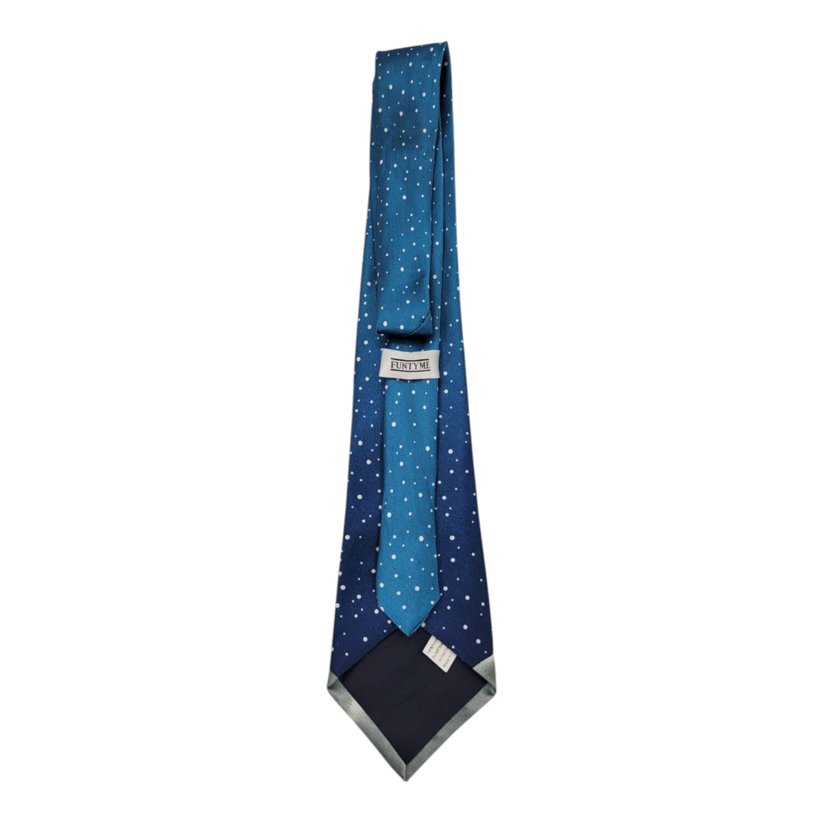 FUNTYME Mens Christmas Holiday Snowman Blue White Polka Dot Neck Tie