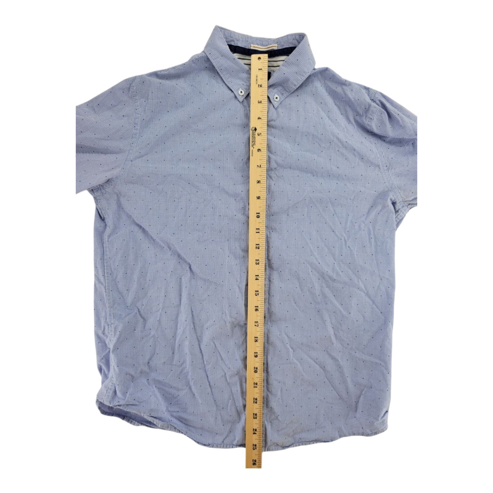 D&F Ricky Singh Men's Blue Checkered Button-Up Shirt Long Sleeve Casual M