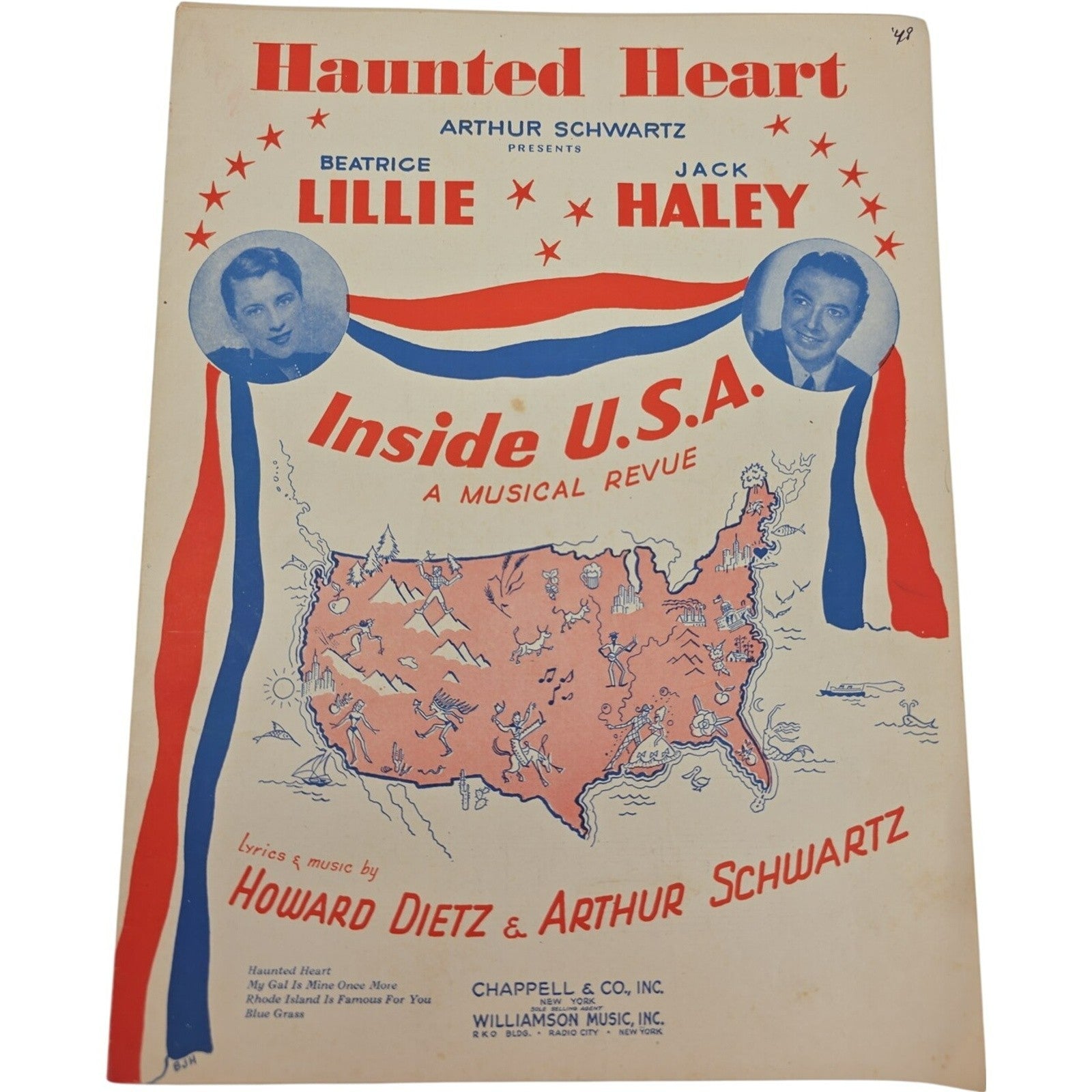 Sheet Music 1948 Haunted Heart Inside USA Arthur Schwartz and Howard Dietz