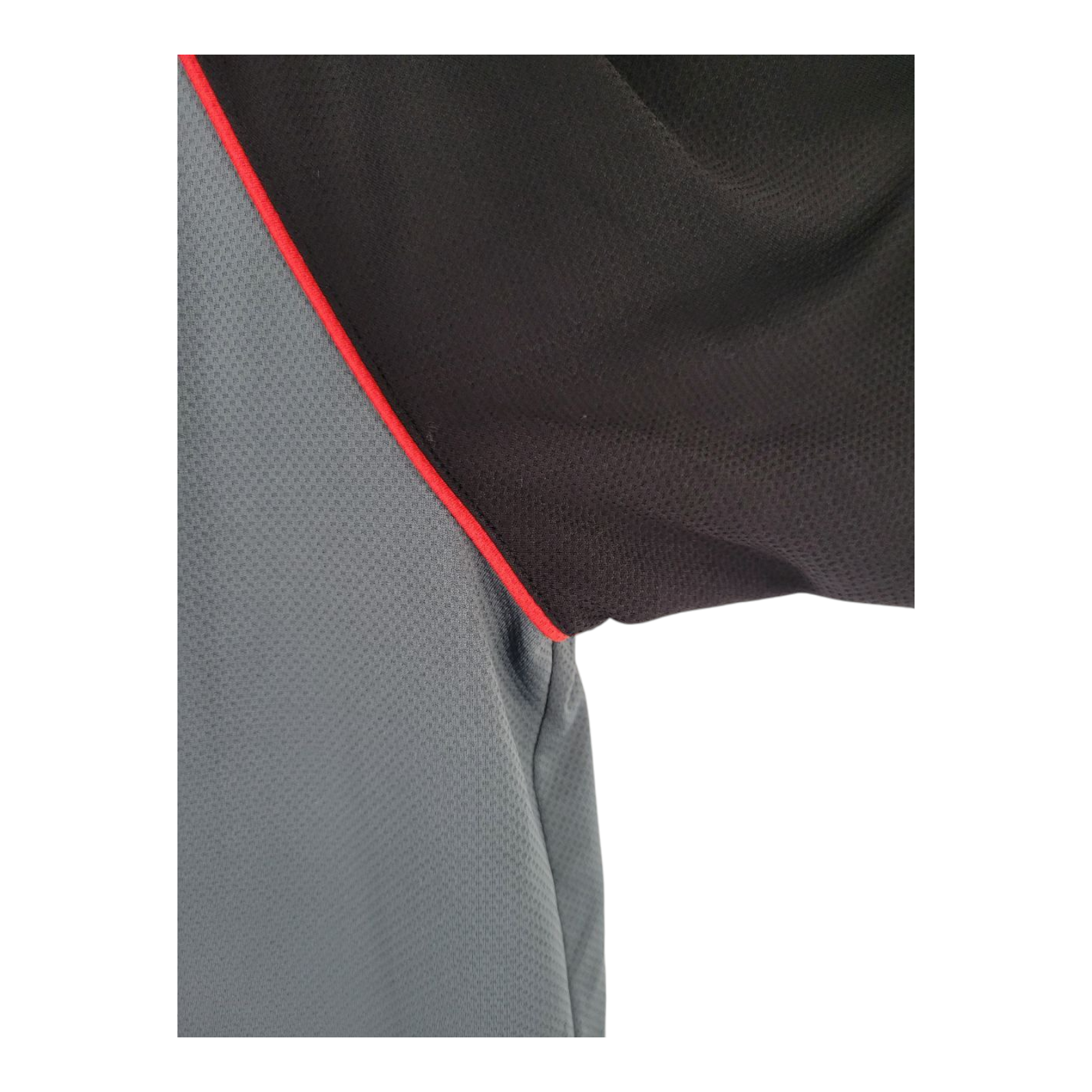 Lands End Mens Gray Black Polo Shirt XL Verizon Logo Red Trim