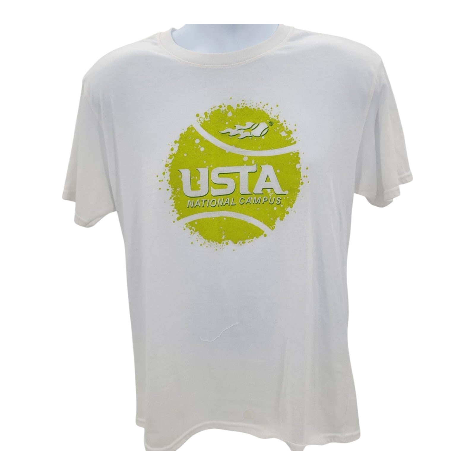 Gildan USTA National Campus White Moisture Wicking Tennis Tee Ladies L