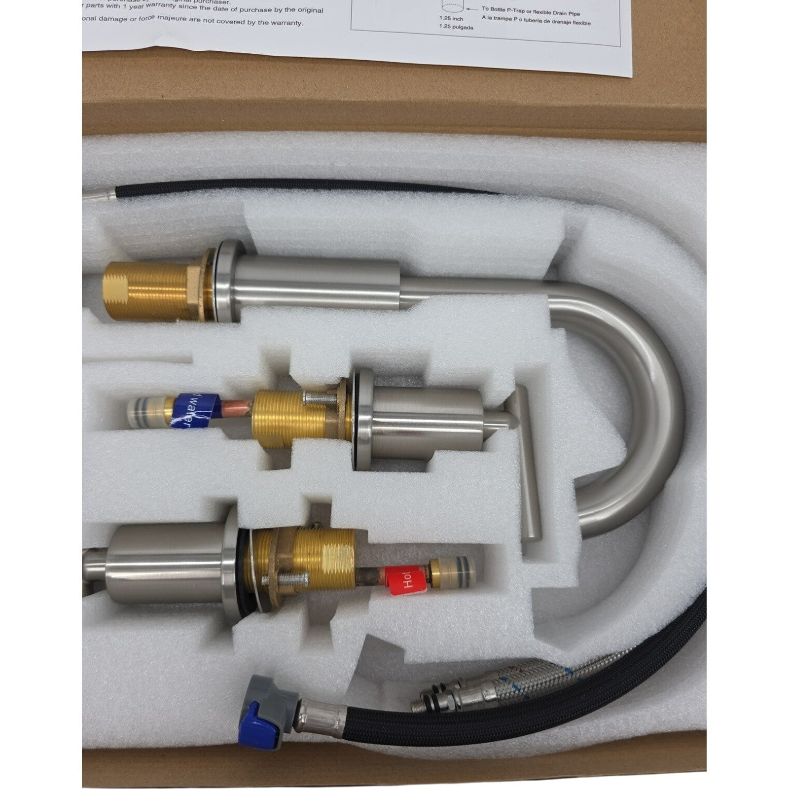 TRUSTMI Brass Bathroom Sink Faucet 2 Handle Widespread with Valve 8 Inch