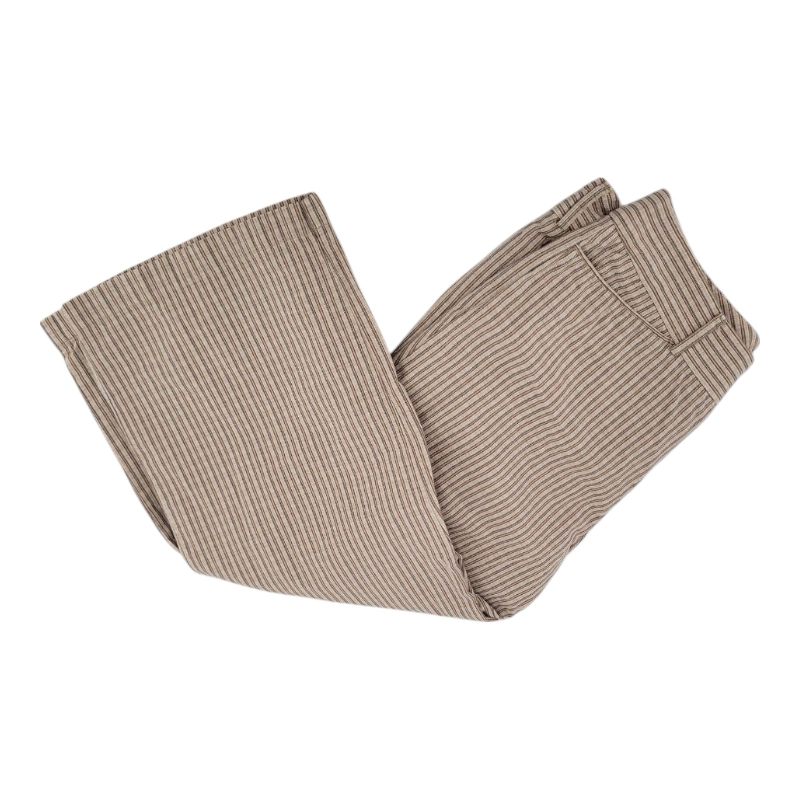 Dockers Ideal Fit Brown Stripe Metro Capri Pants Womens Stretch Size 8