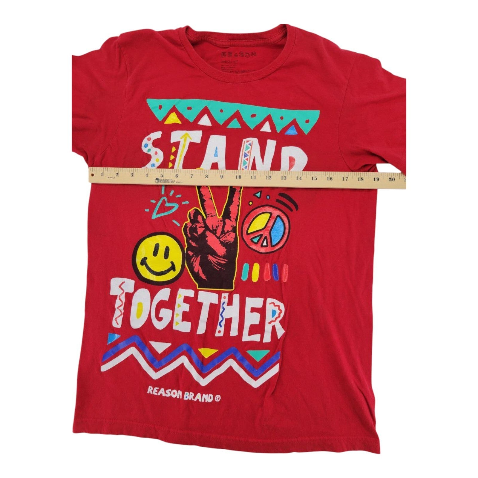 Reason Brand Stand Together Red Graphic T-Shirt Size Medium