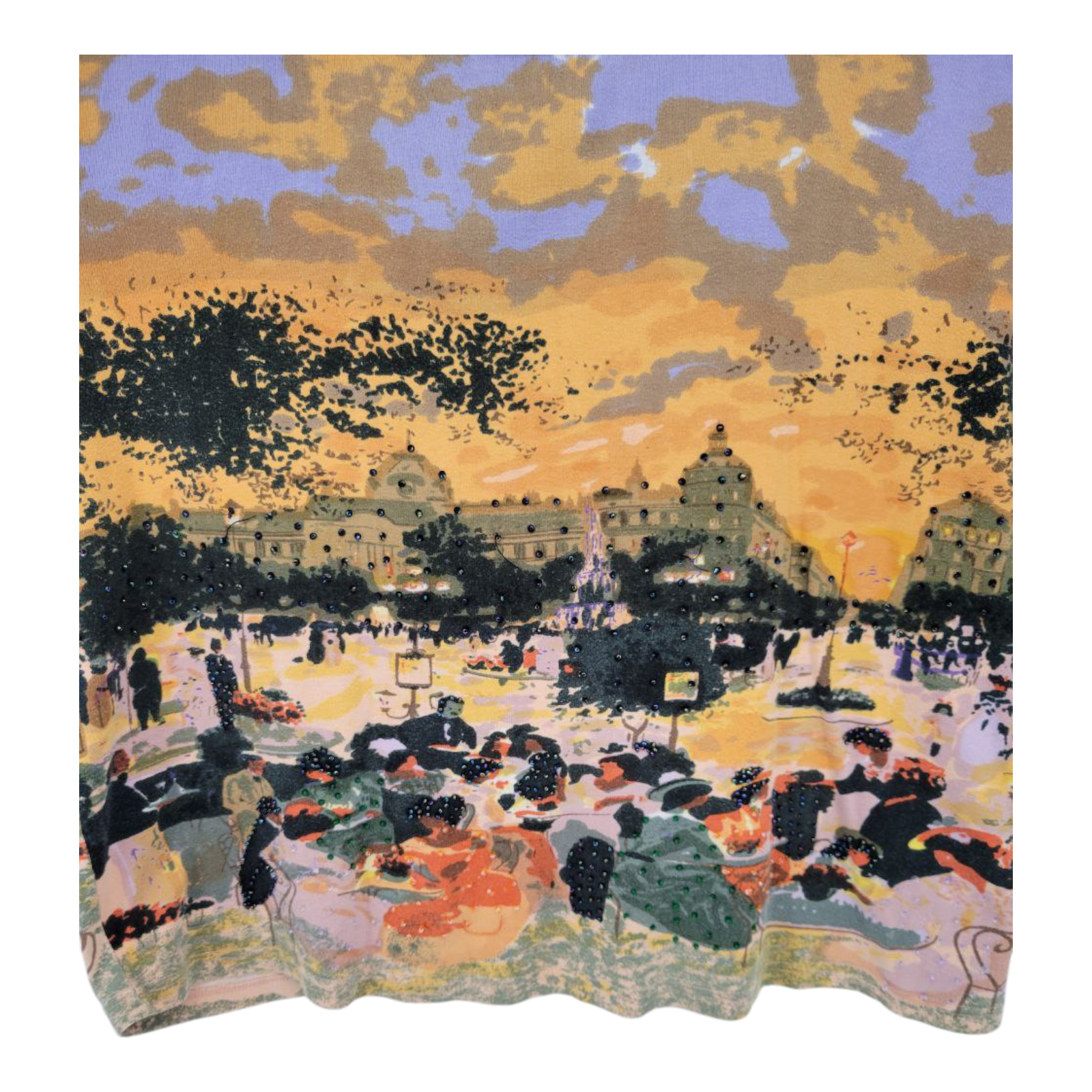 Take Two Clothing Co Scenic Graphic Embellished 3/4 Sleeves Top 2X