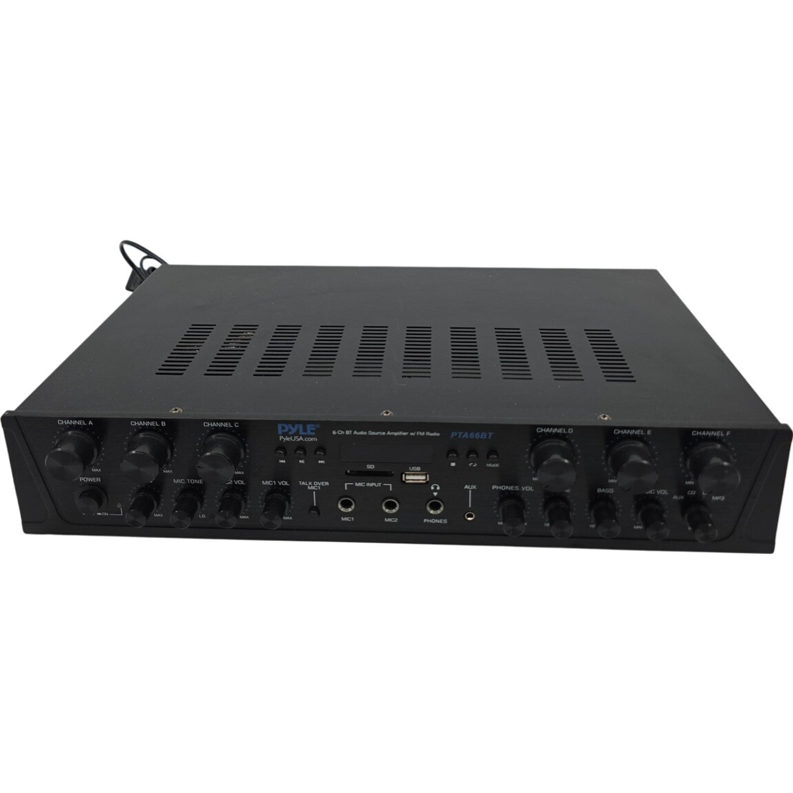 Pyle 6-Channel 600W Audio Amplifier System Analog Digital Stereo With FM Radio