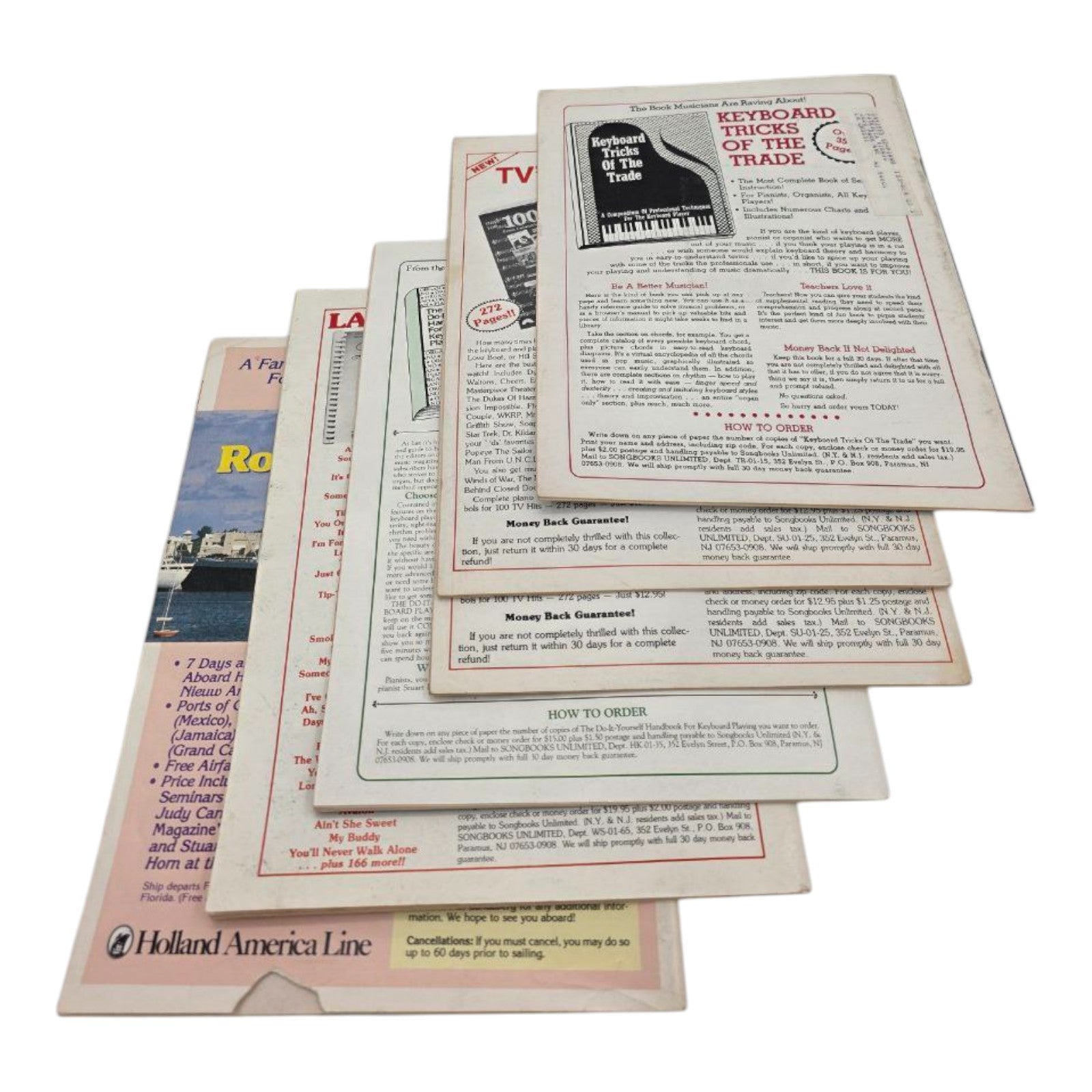 Lot of 6 Sheet Music Magazine Various Issues & Themes Easy Piano Guitar Organ