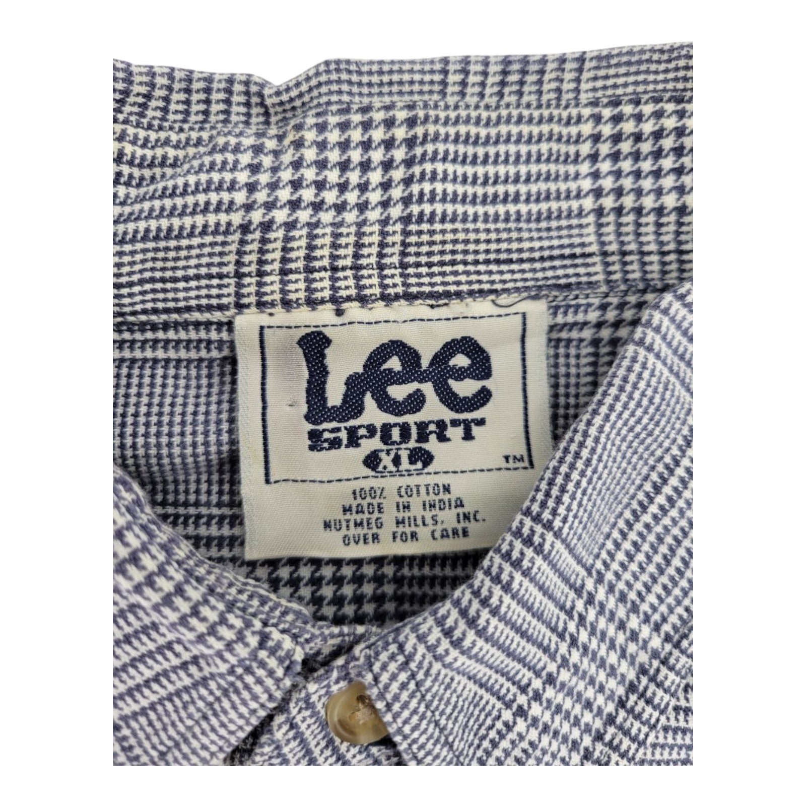 Lee Sport Cleveland Indians Plaid Button Down Shirt Long Sleeve Size XL