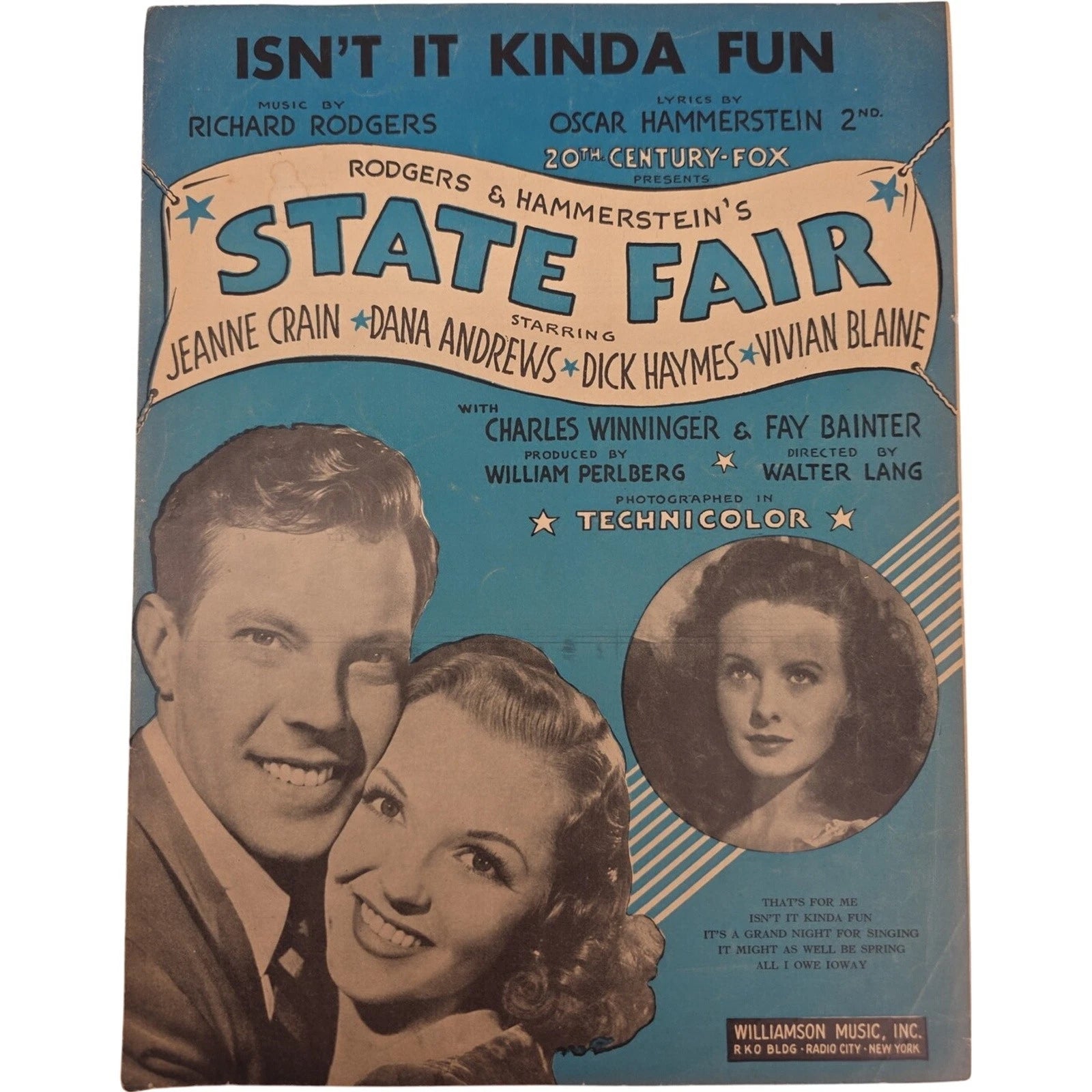 Isn’t It Kinda Fun 1945 Sheet Music from Rodgers & Hammerstein’s State Fair