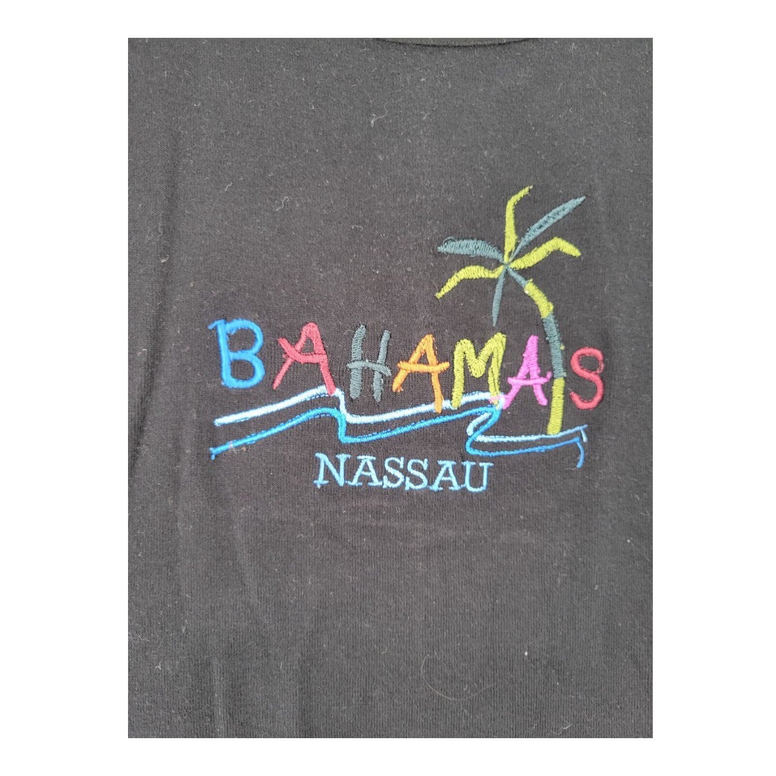 Raffi USA Bahamas Nassau Embroidered Black Tank Top Size M