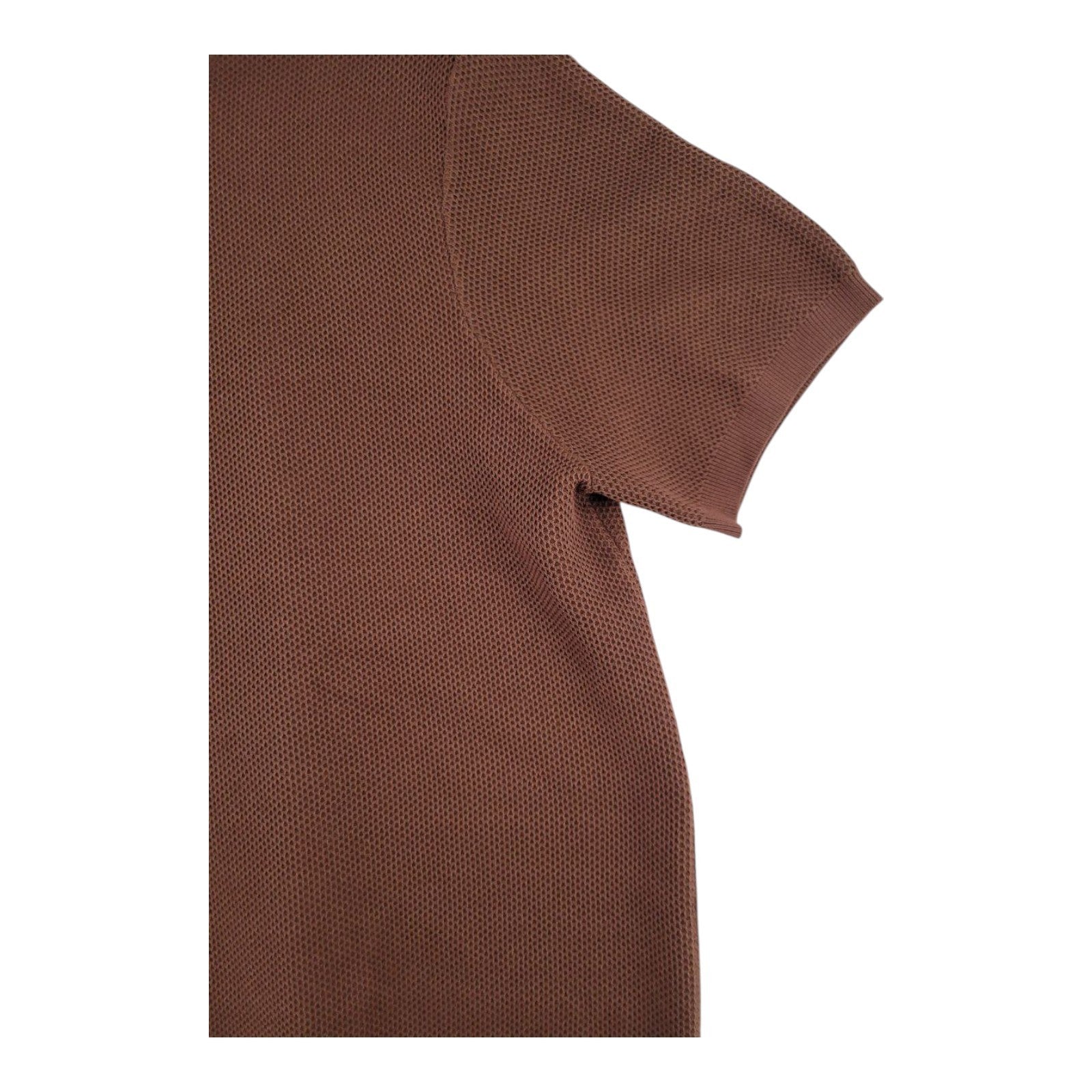 PJ Paul Jones Brown Short Sleeve Textured Knit Sweater Mens 2XL