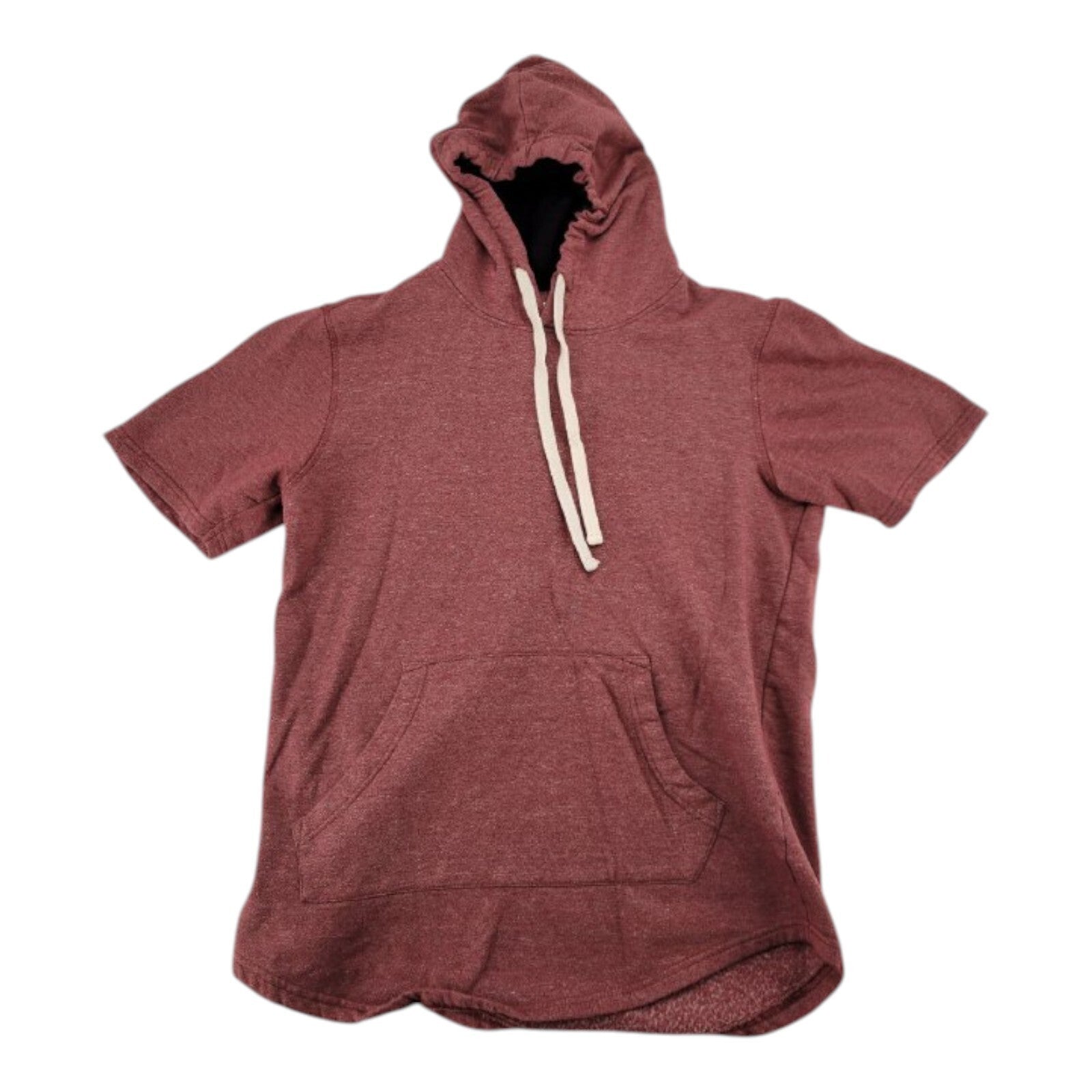 Libertador New York City Short Sleeve Hoodie Burgundy M Longer Length