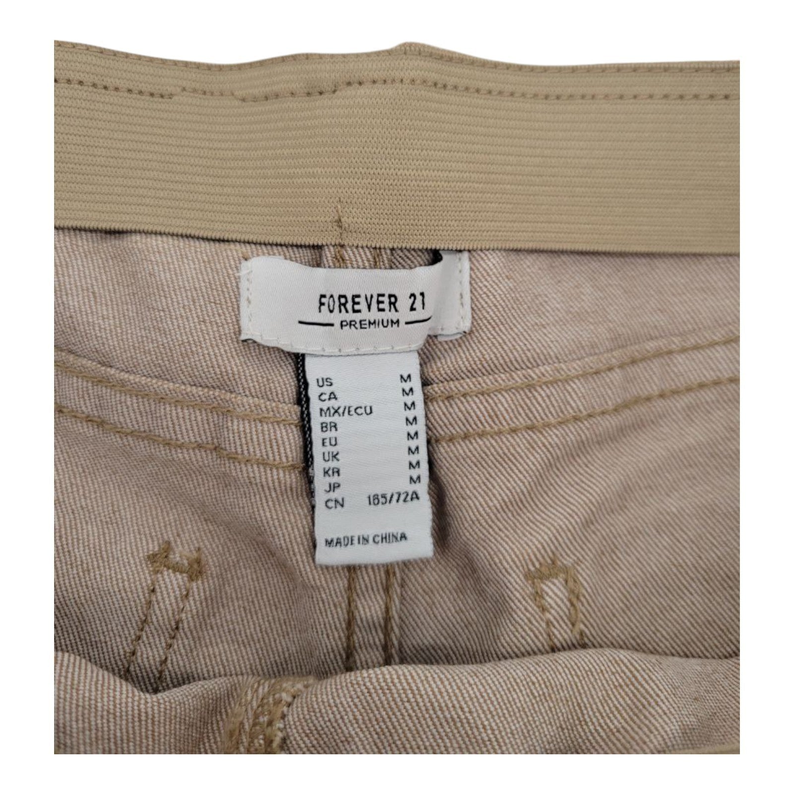 Forever 21 Premium Womens Brown Elastic Hight Waist Bell Bottom Pull On Pants M