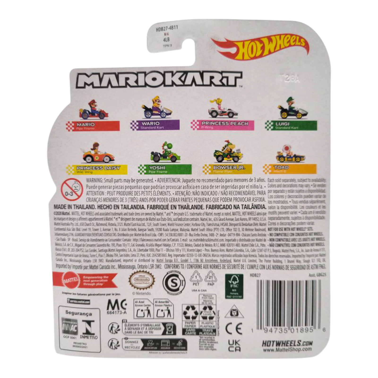 Hot Wheels Mario Kart Bowser Jr. Flame Flyer 1:64 Scale Die-Cast Vehicle Toy