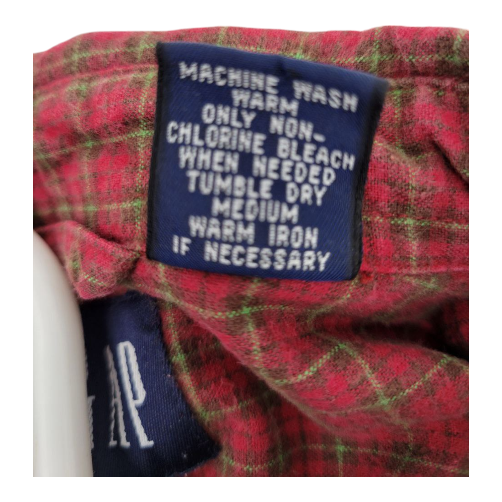 Gap Mens Red Green Plaid Flannel Shirt Long Sleeve XXL